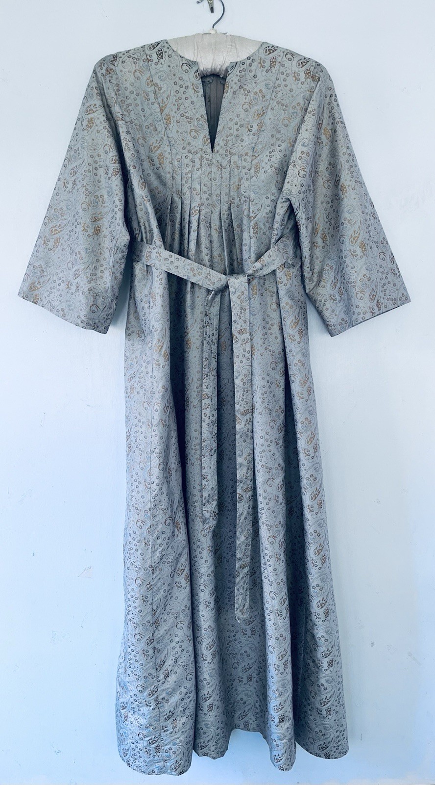 Vintage Jim Thompson Thai Silk Caftan 1970s Kaftan Dress w /Pockets Size Large