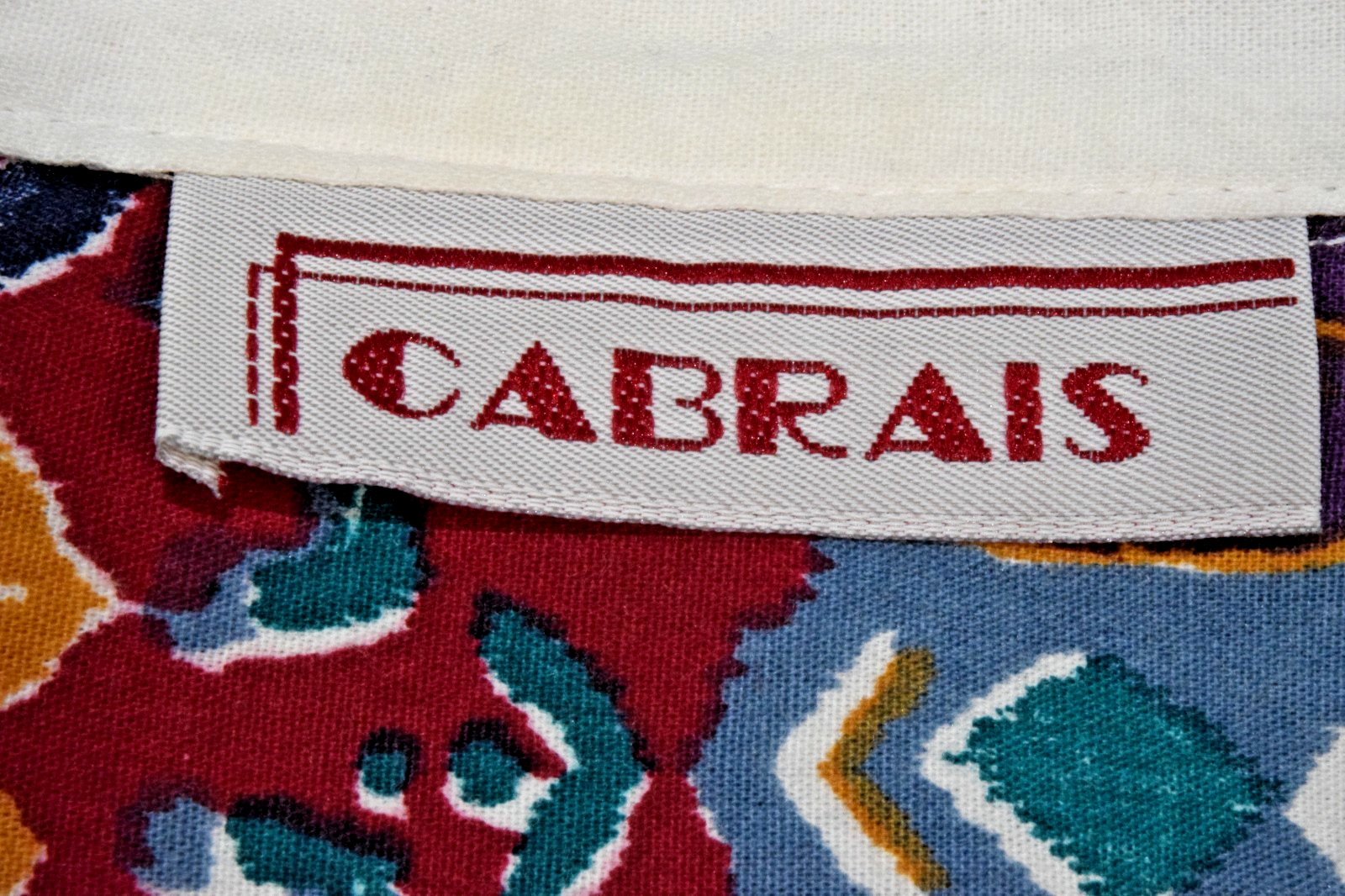Vintage Womens Top Cabrais Size M/L 80s Thin White Decorative Trim Shoulder Pads