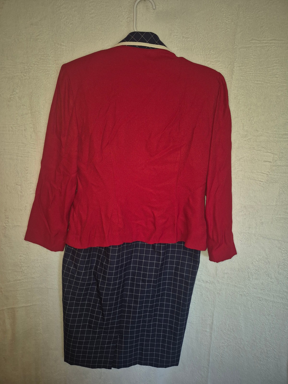 Vintage Leslie Fay Dress Suit Set Blazer Sz 8 Preppy 80s Old Money Retro