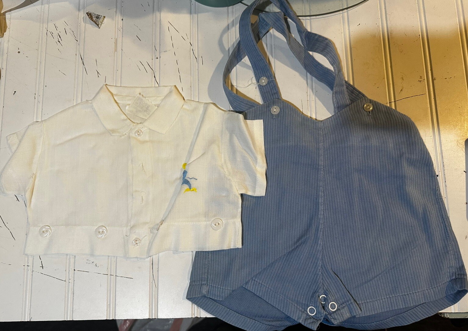 Vintage 1960’s Knit & Woven PTogs Short Sleeve Shirt And Shorts-Small Size