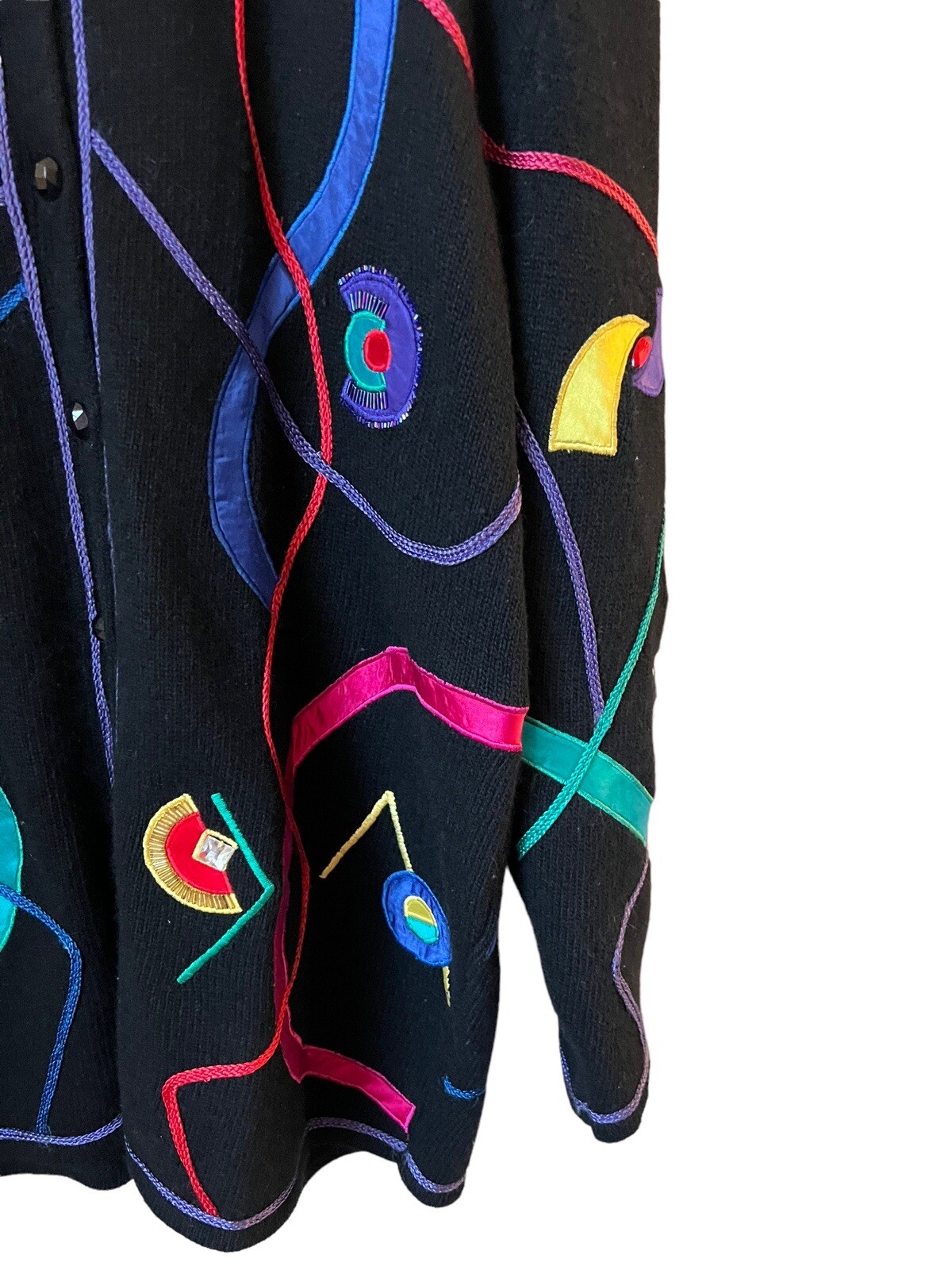 Magnolia Sweater Cardigan Lambswool Rabbit Hair Geometric Ribbon Vintage