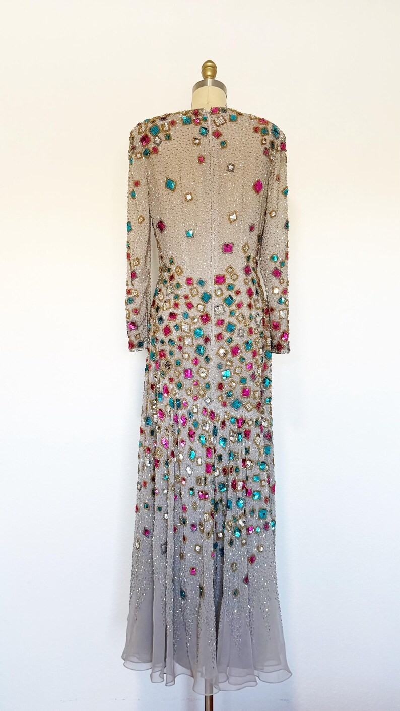 1960s Victoria Royal Gown / 1960s Sequin Gown / 1960s Gown / Size Medium