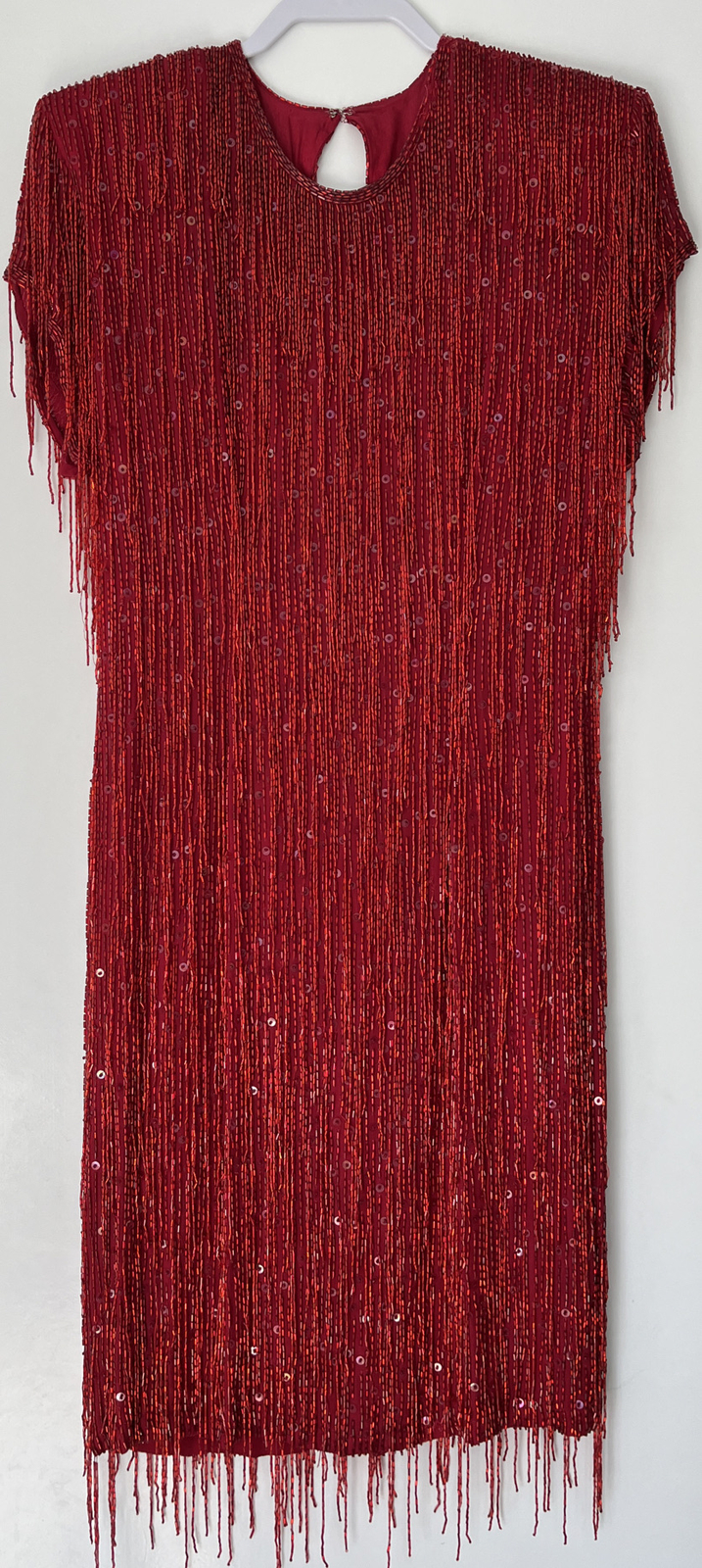 Naeem Khan Riazee Nights Red Silk Glass Beads Sequins Heavy Dress 10 Beautiful!