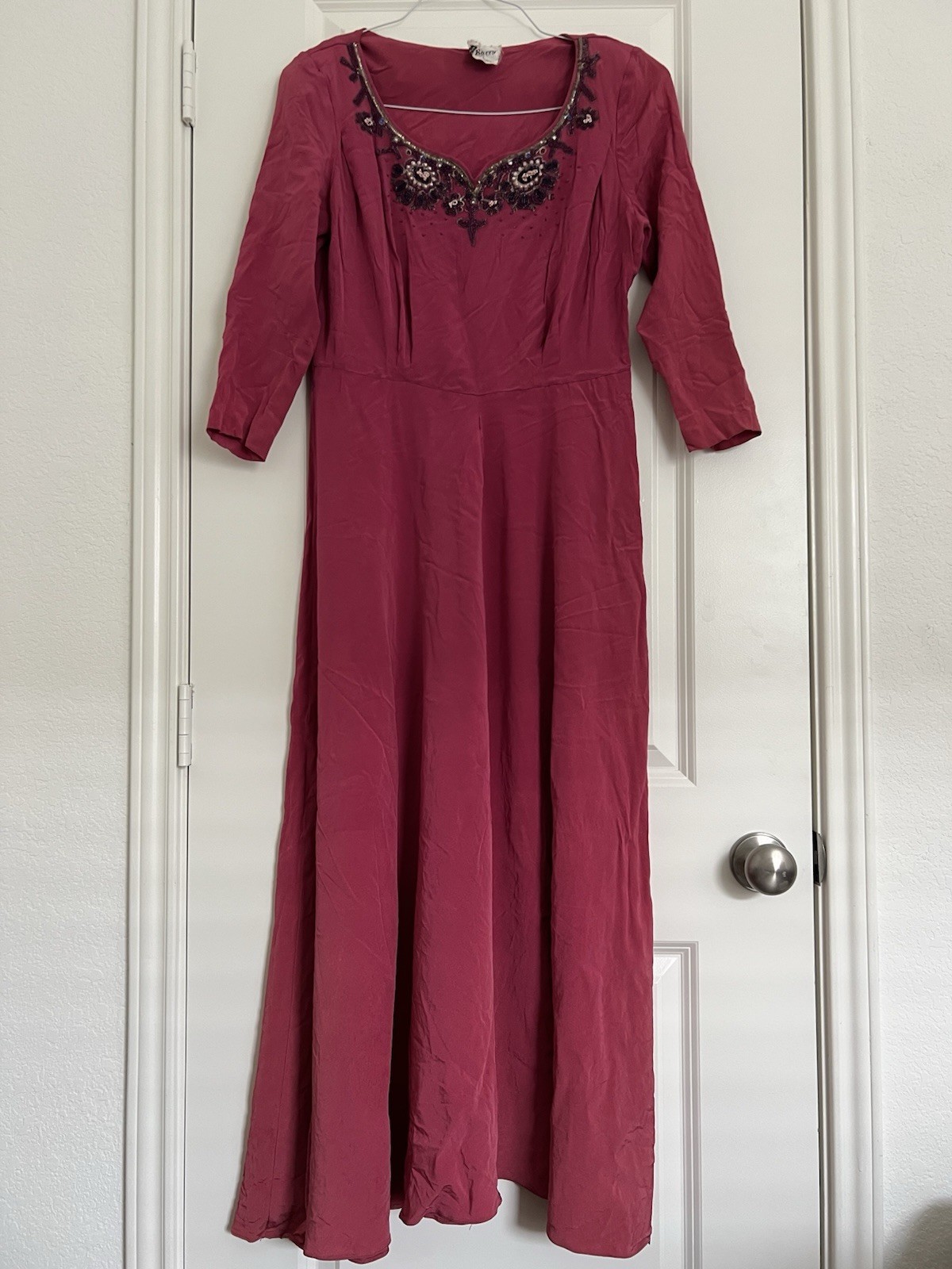 Vintage Du Barry Hot Pink Cocktail Dress, 53” Long