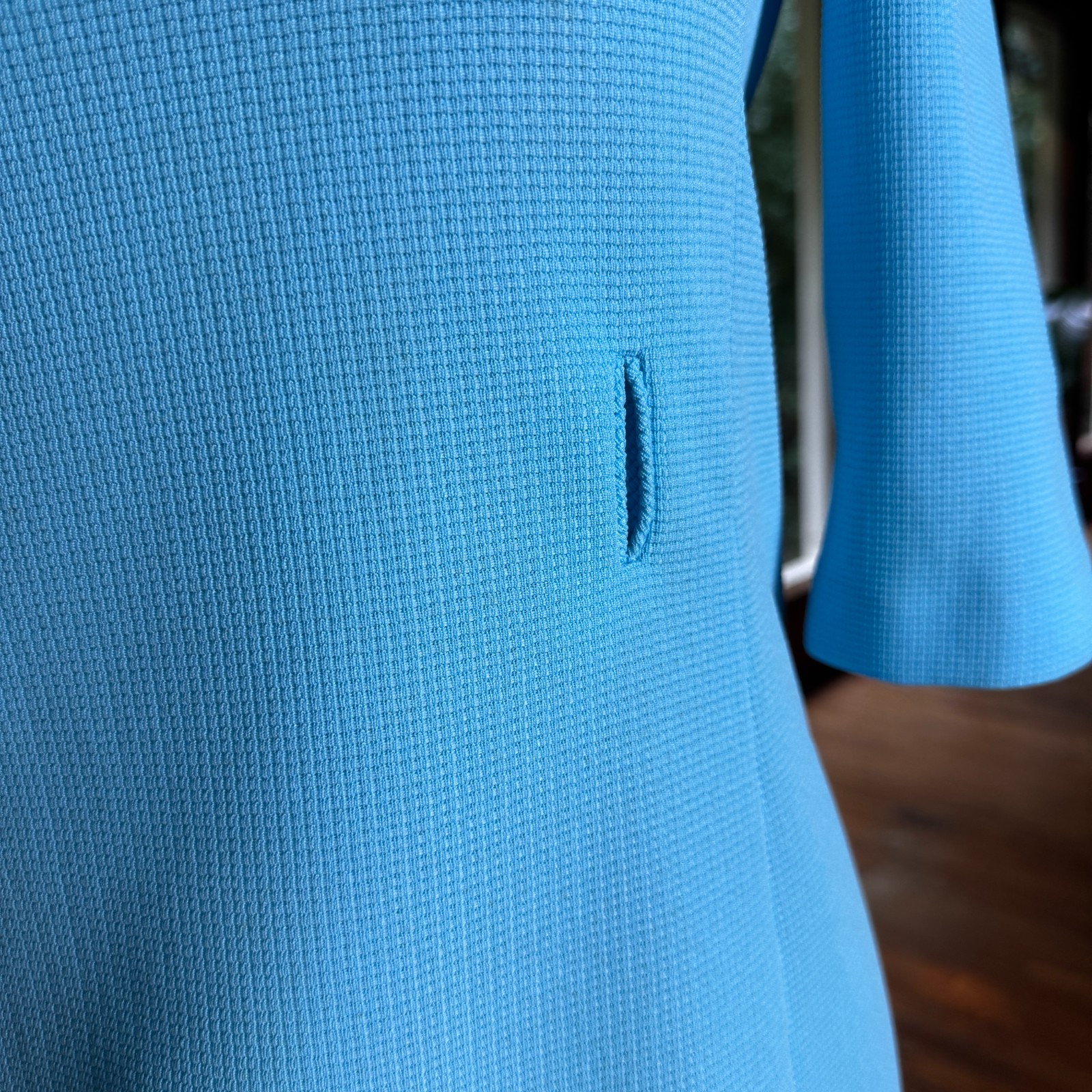 Vintage 60s 70s Stoner Square Nelly Don Mod Knit Shift Dress Talon Zip Small