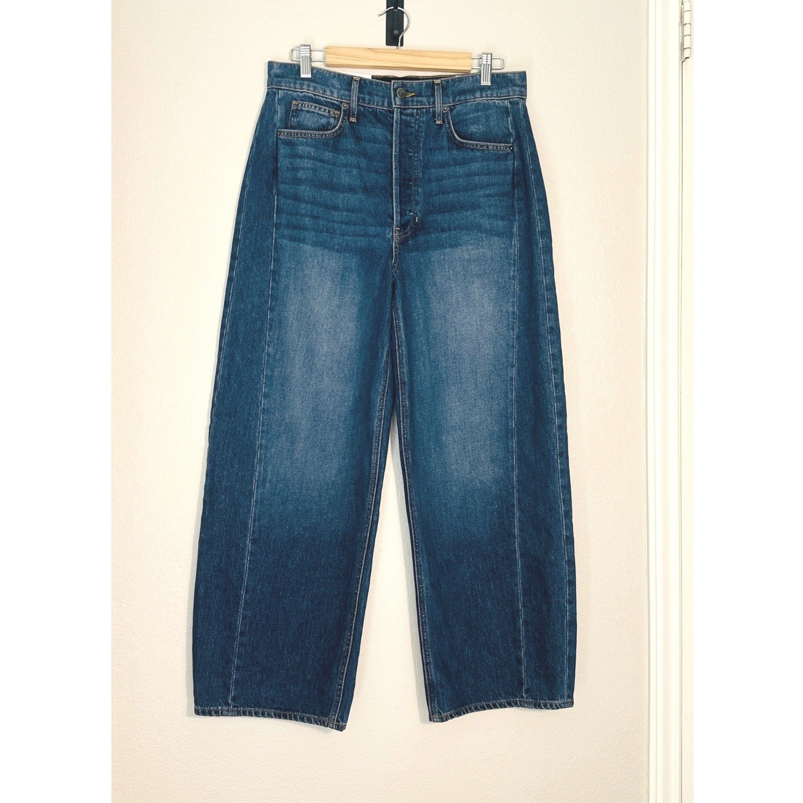 Veronica Beard Ryder Barrel Jeans Size 30 Balloon Equinox Blue Medium Wash NWT