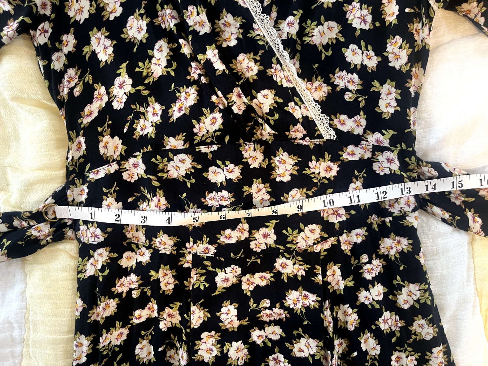 Doen Style Vintage Sarah Richards Rayon Black Floral Maxi Dress (tagged Sz 7)