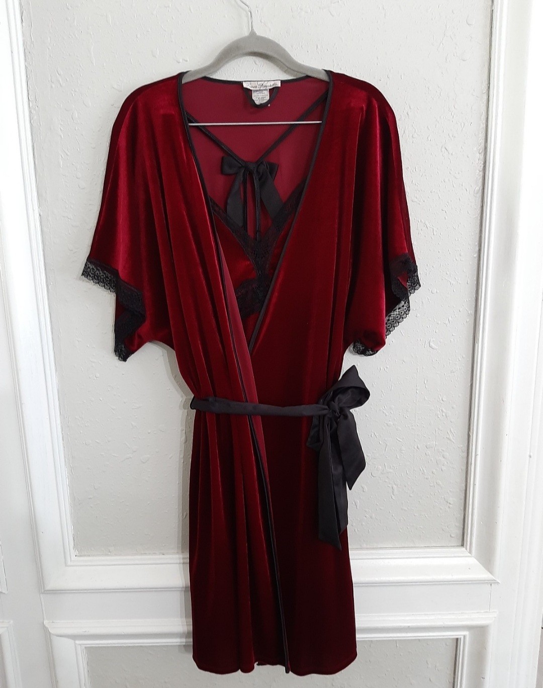 Vintage 90s Linea Donatella lingerie set velvet vampy goth whimsy robe and gown