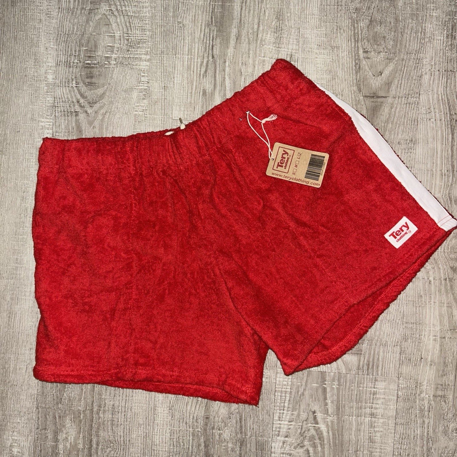 VTG 70s Terry Cloth Bootie Shorts Women’s L Red Roller Skating Beach