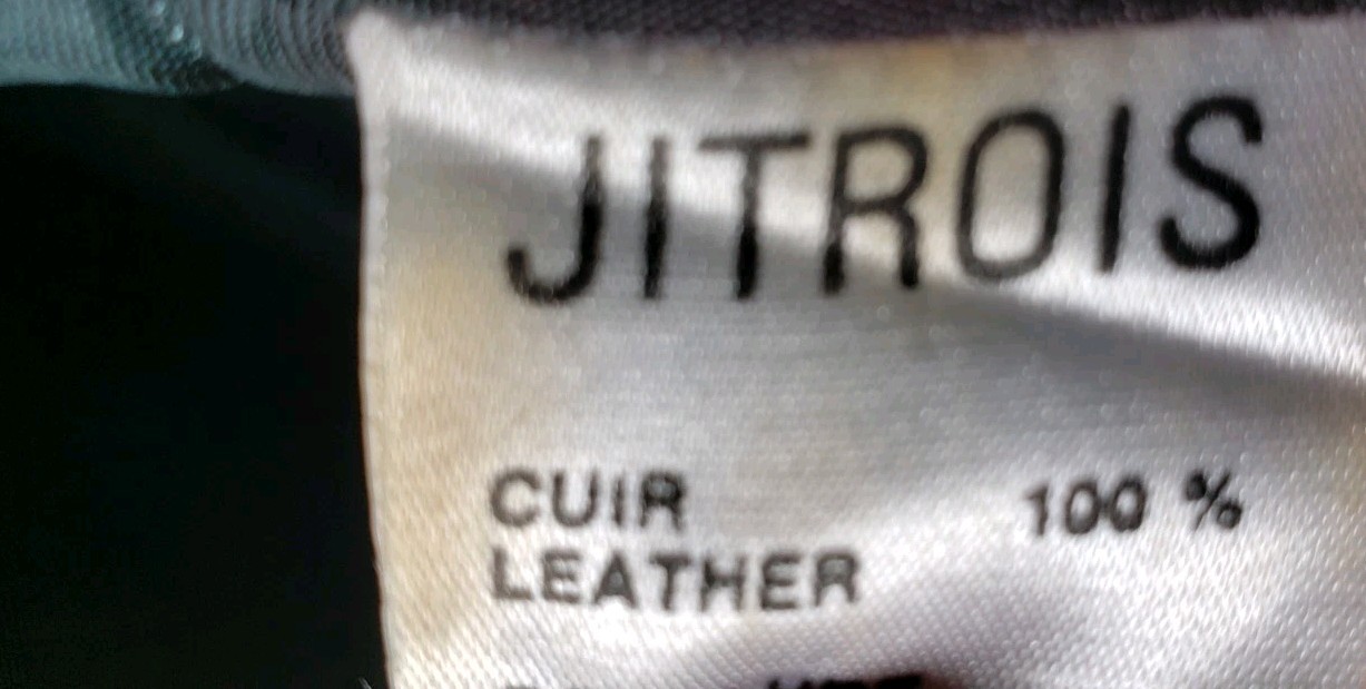 VTG 80s Jean Claude Jitrois Green Leather Jacket Sz 42 Designer Art FLAWS