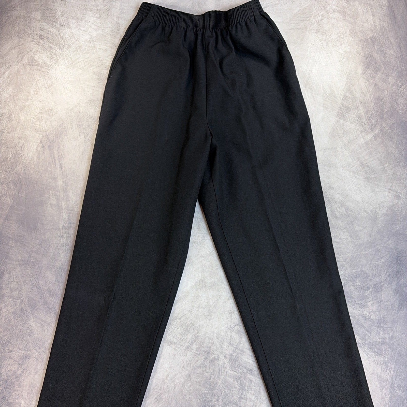 Vintage TanJay Trousers Womens Black Excellent Elastic Waist Straight Leg Pants