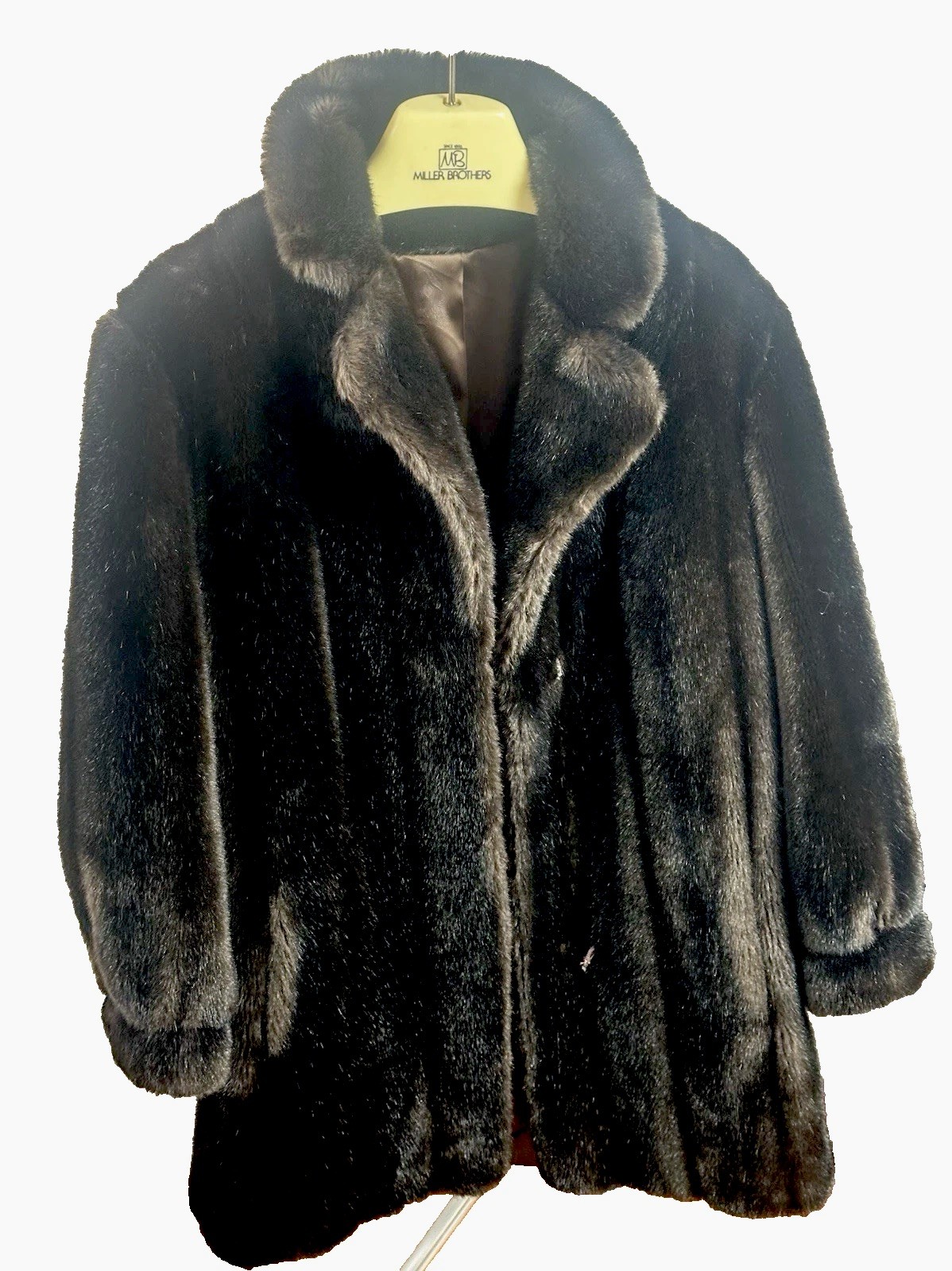 Vintage Mincara Russel Taylor Faux Fur Coat. Dark Brown, Sm/Med. Mid-length