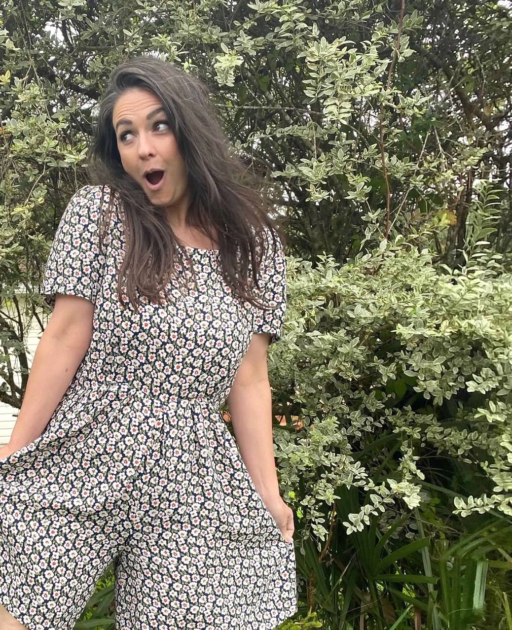 Women’s Vtg romper jumpsuit shorts floral Size medium Classic 90’s One Piece