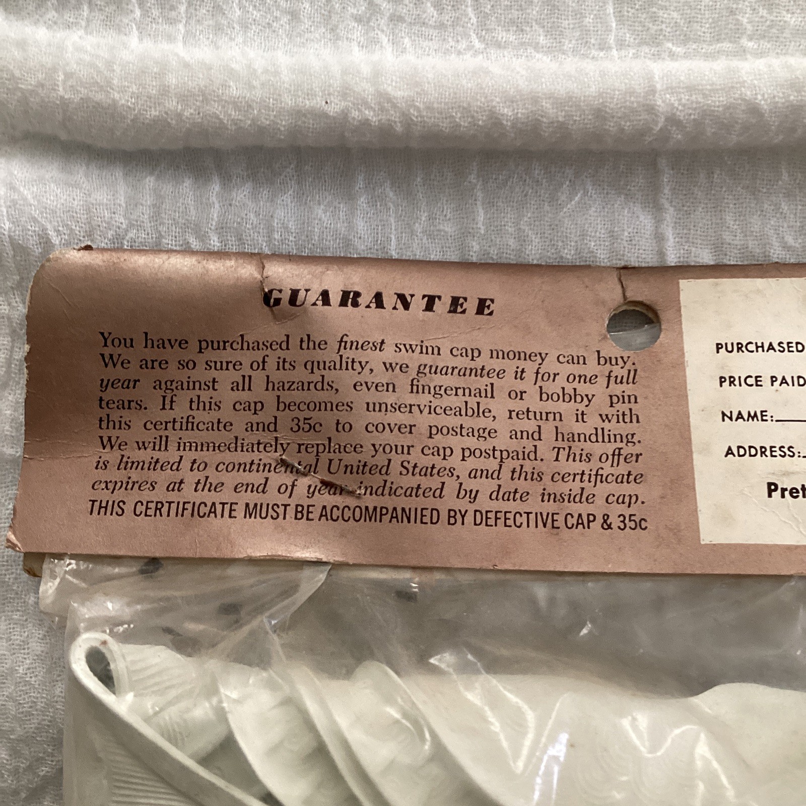 Vintage Sea Siren Mermaid Swim Cap Pretty Products Inc. Ohio In Package 1950’s
