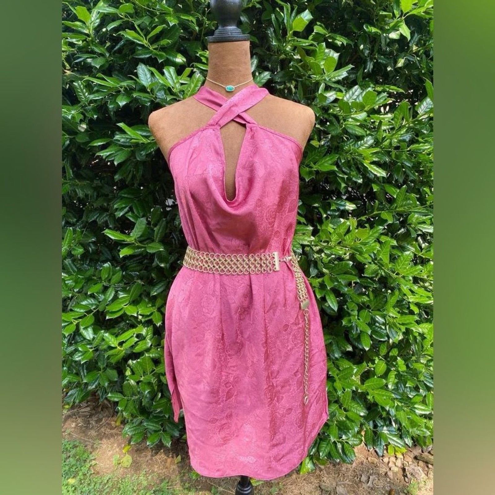 Pink Floral Silky Retro Lingerie Dress Balletcore Regency Romantic Feminine