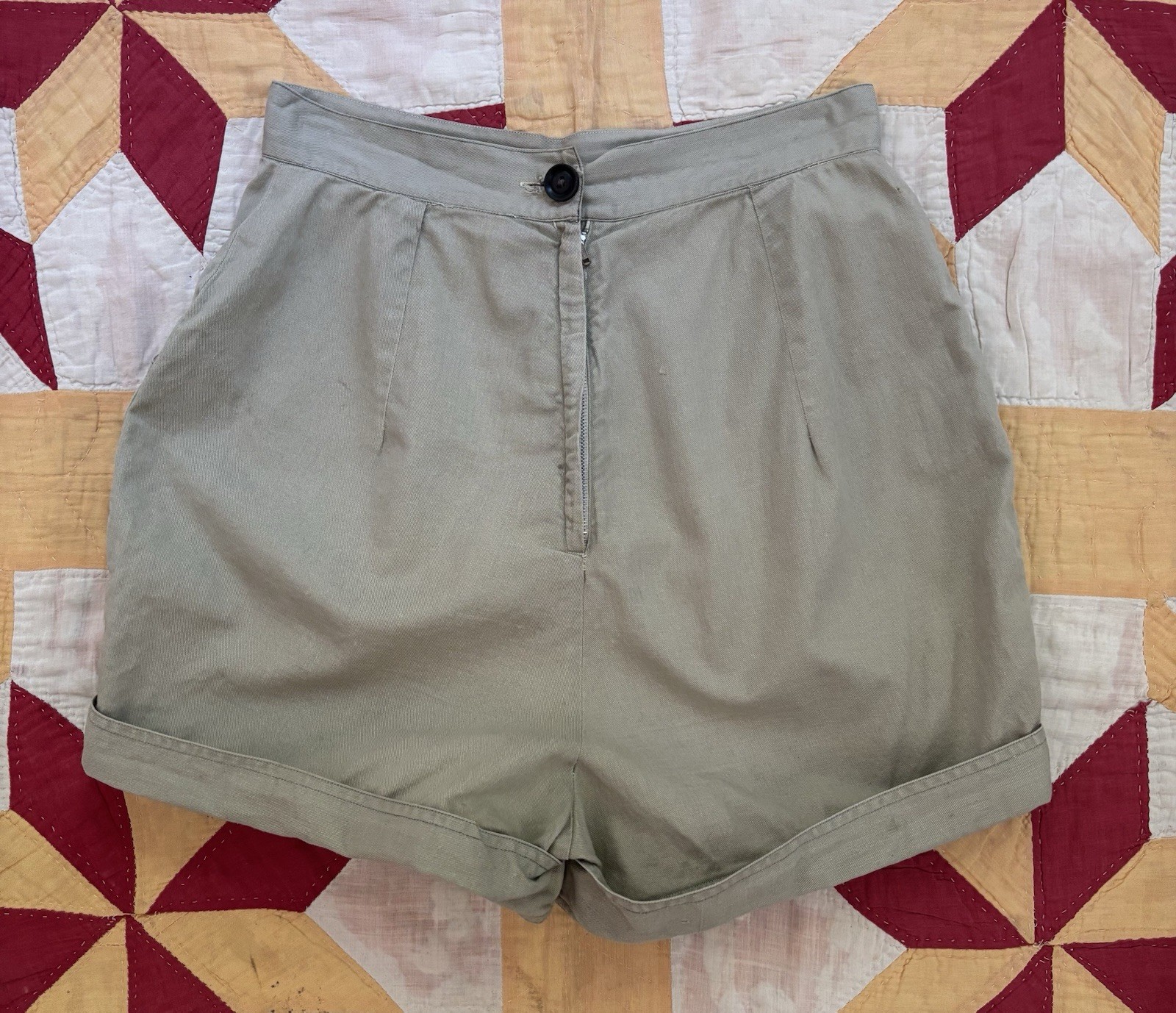 Vintage 60s Bobby Lou Beige Cotton Shorts Western USA