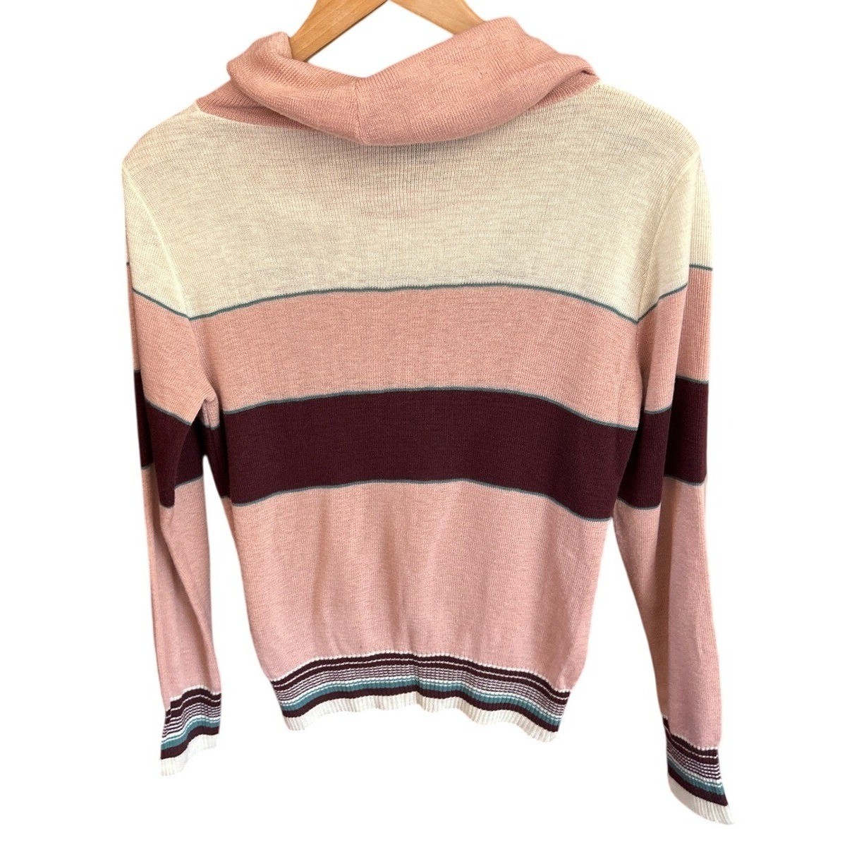 Vintage Bobbie Brook Cowl Neck Striped Sweater Soft Girl Retro Aesthetic Chic