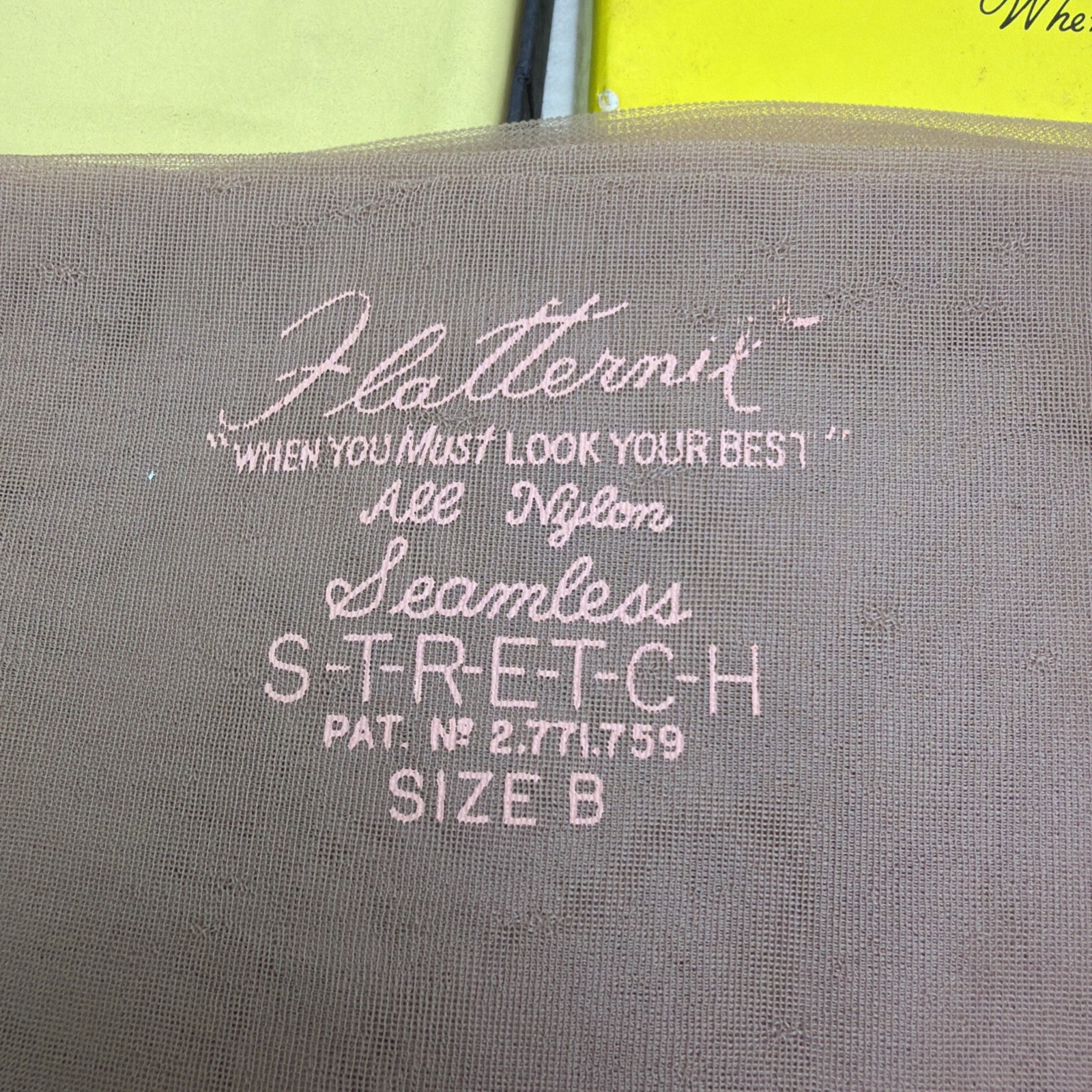 Vintage Stockings Flatternit by Huffman Seamless Stretch Two Pairs Size B Nylons