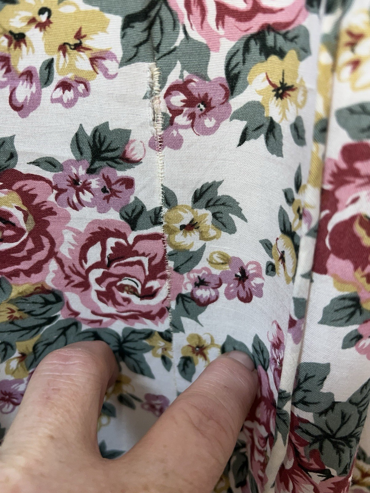 Betsy Lauren White Dress Size 7/8 Floral Back Tie Collared Button Front Maxi u96