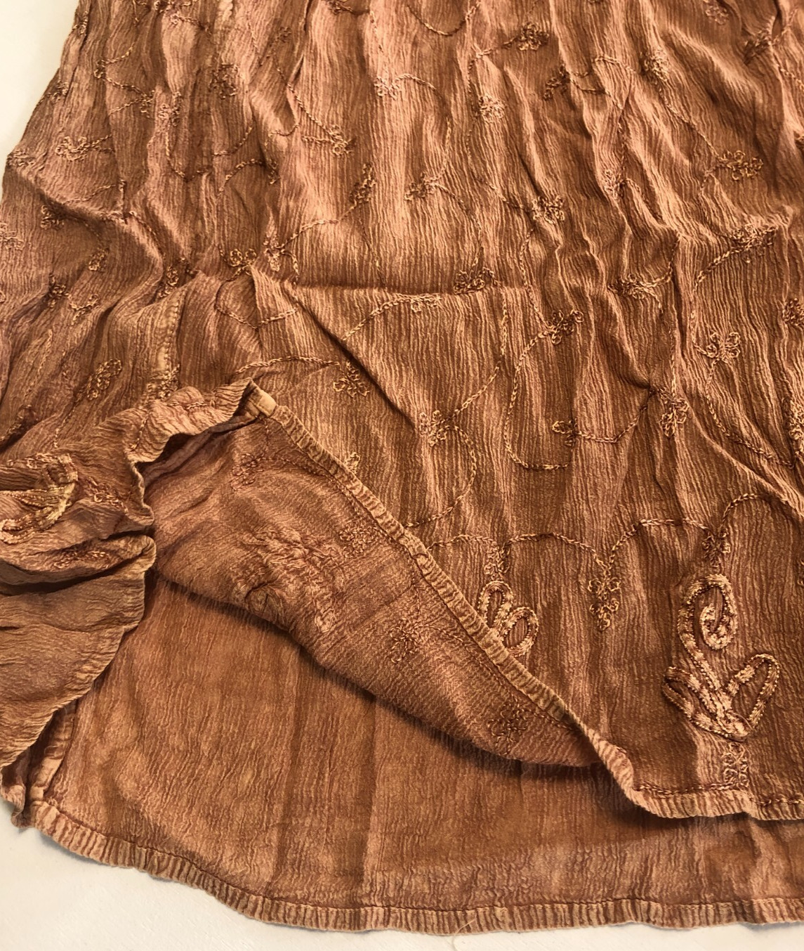 VTG 80s M.P.H. Funky Boho Hippie Embroidered Casual Midi Dress Sz M