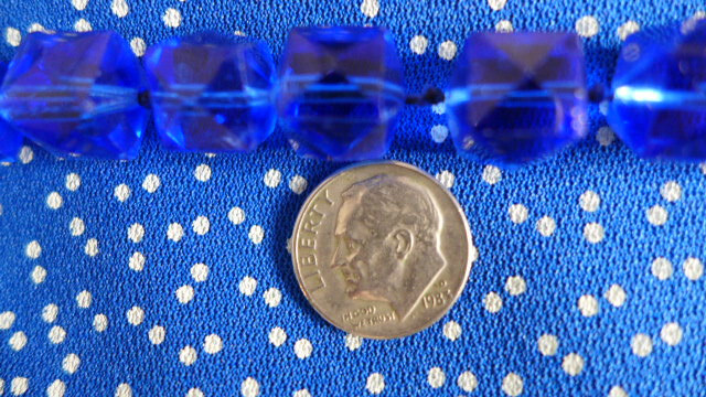 Dress Vtg Womens Lynne davis Sz 10P Petite Royal Blue White Dots Peplum Lined SS