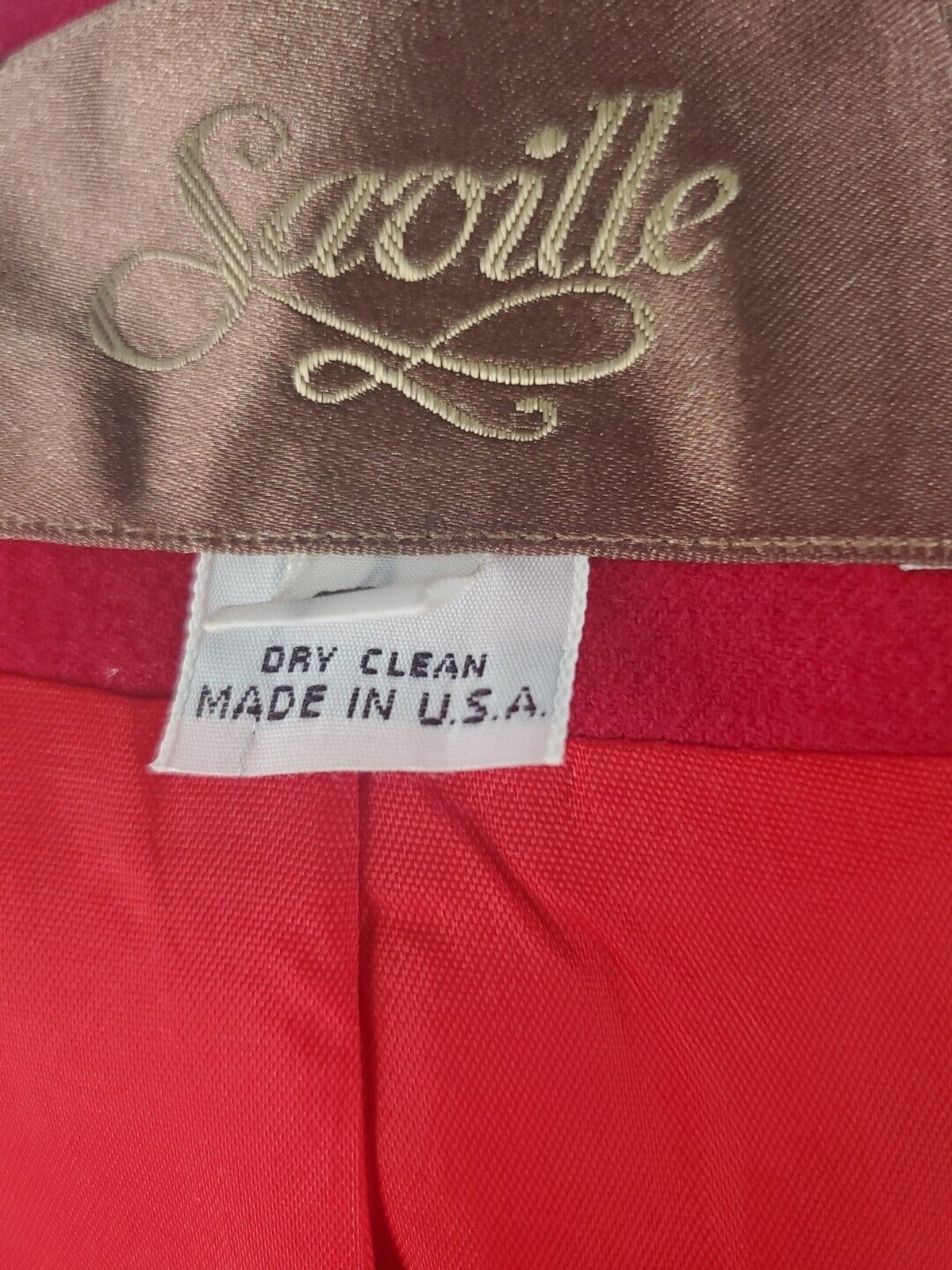 Saville Woolmark Jacket Blazer Red Sz 8 Vintage Lined Single Button Shoulder Pad