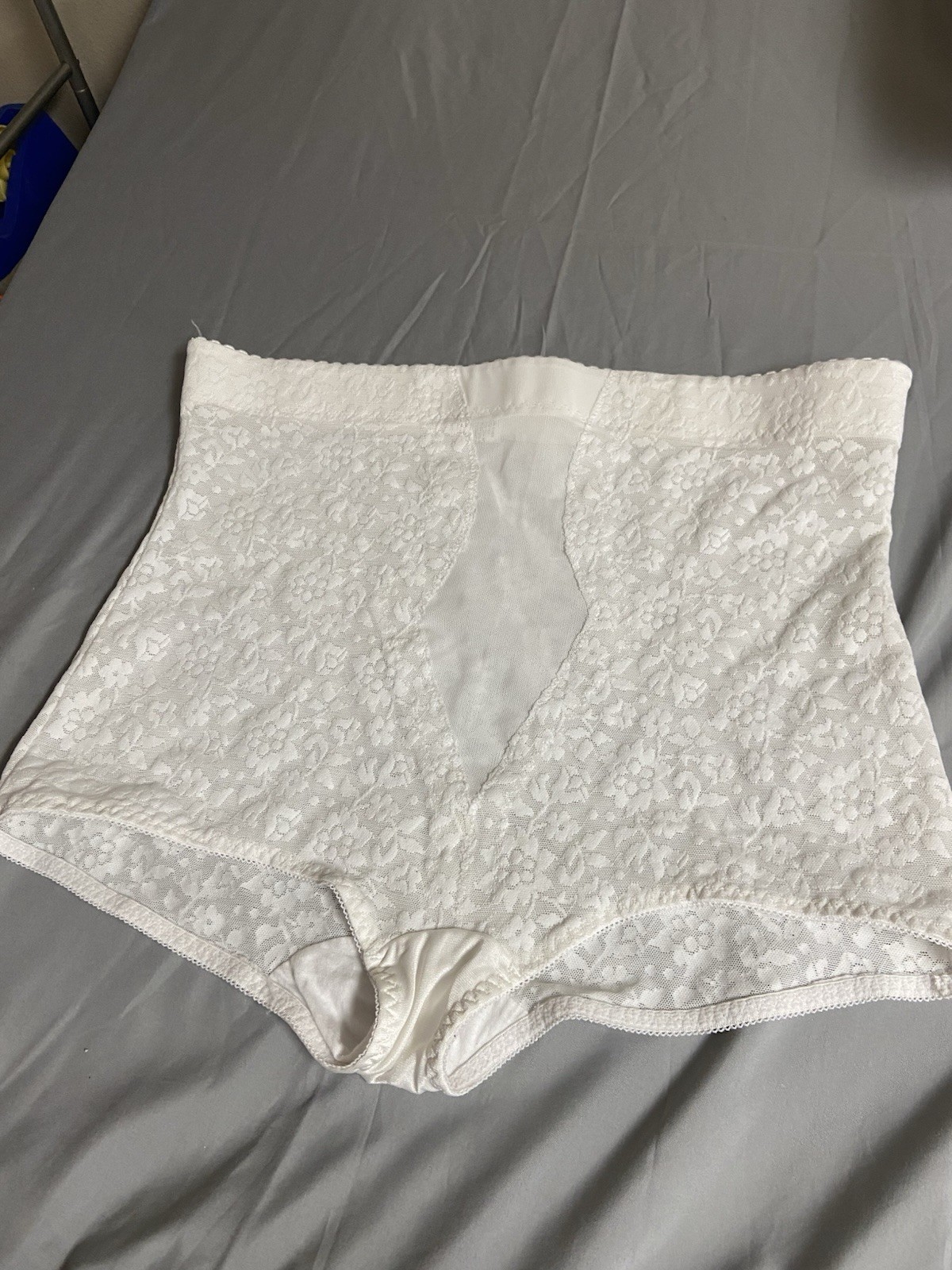 Vintage White Lace Instant Shaping By Plusform Girdle Panty Brief 5X 40 NWOT