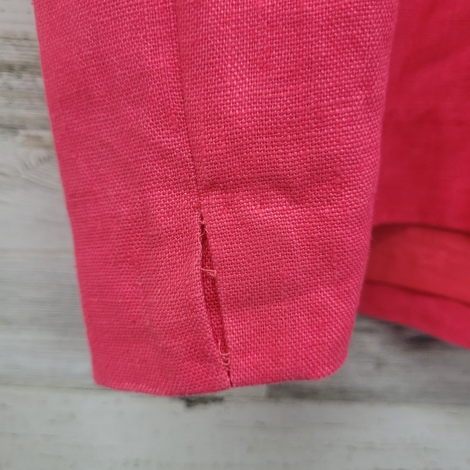 Vintage 90s Ellen Ashley Pink Linen Sheath Dress Pockets Lined Size 4