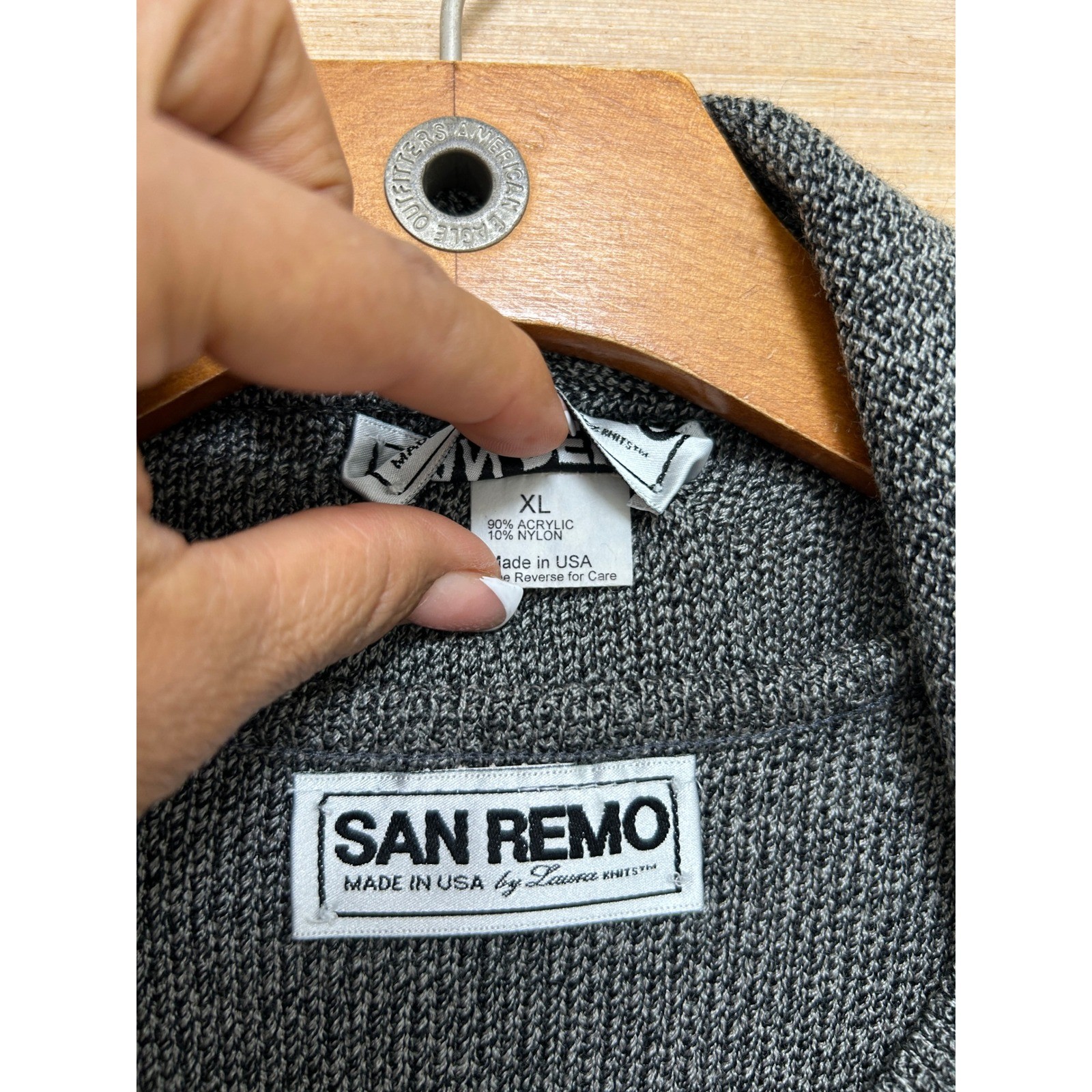 San Remo by Laura Knits Gray Zip Up Jacket and Tank Top Set XL Made in USA