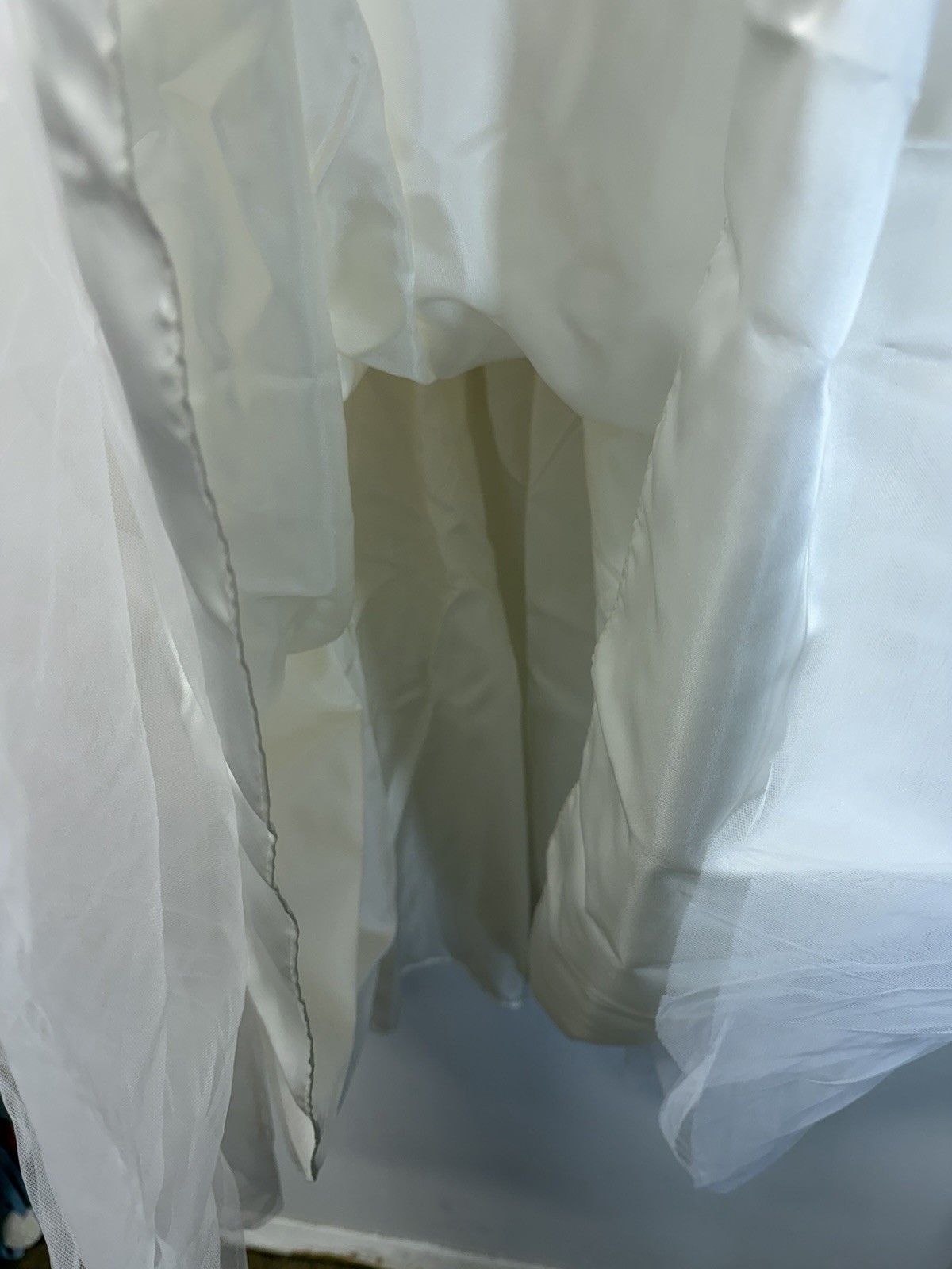 Alfred Angelo Y2K VTG 80s 90s White Satin Short Sleeve Wedding Dress V Neck S