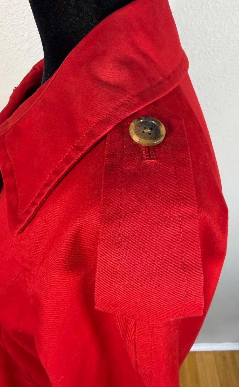 Brooks Brothers 346 Women’s Red Double Breasted Lined Jacket Trench Coat Belted