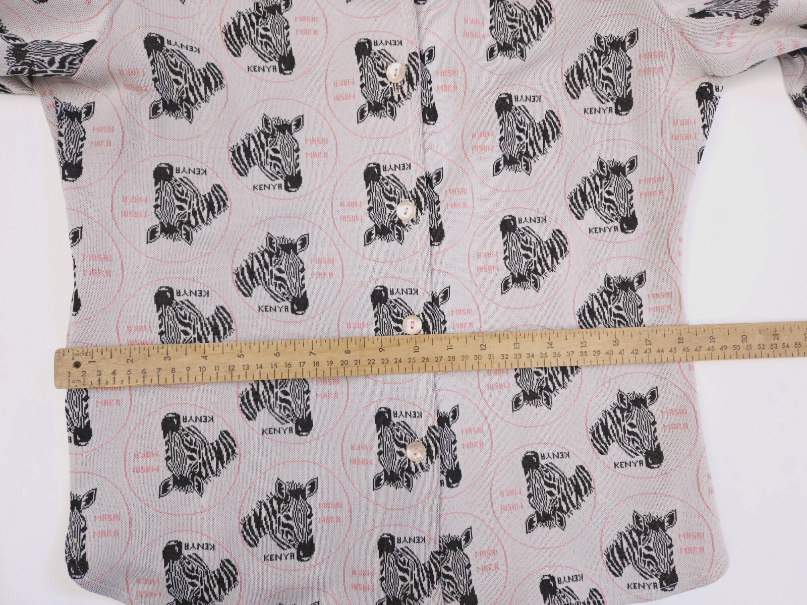 Masai Mara Zebra Double Knit Polyester Western Shirt Women’s Small Vintage 70s
