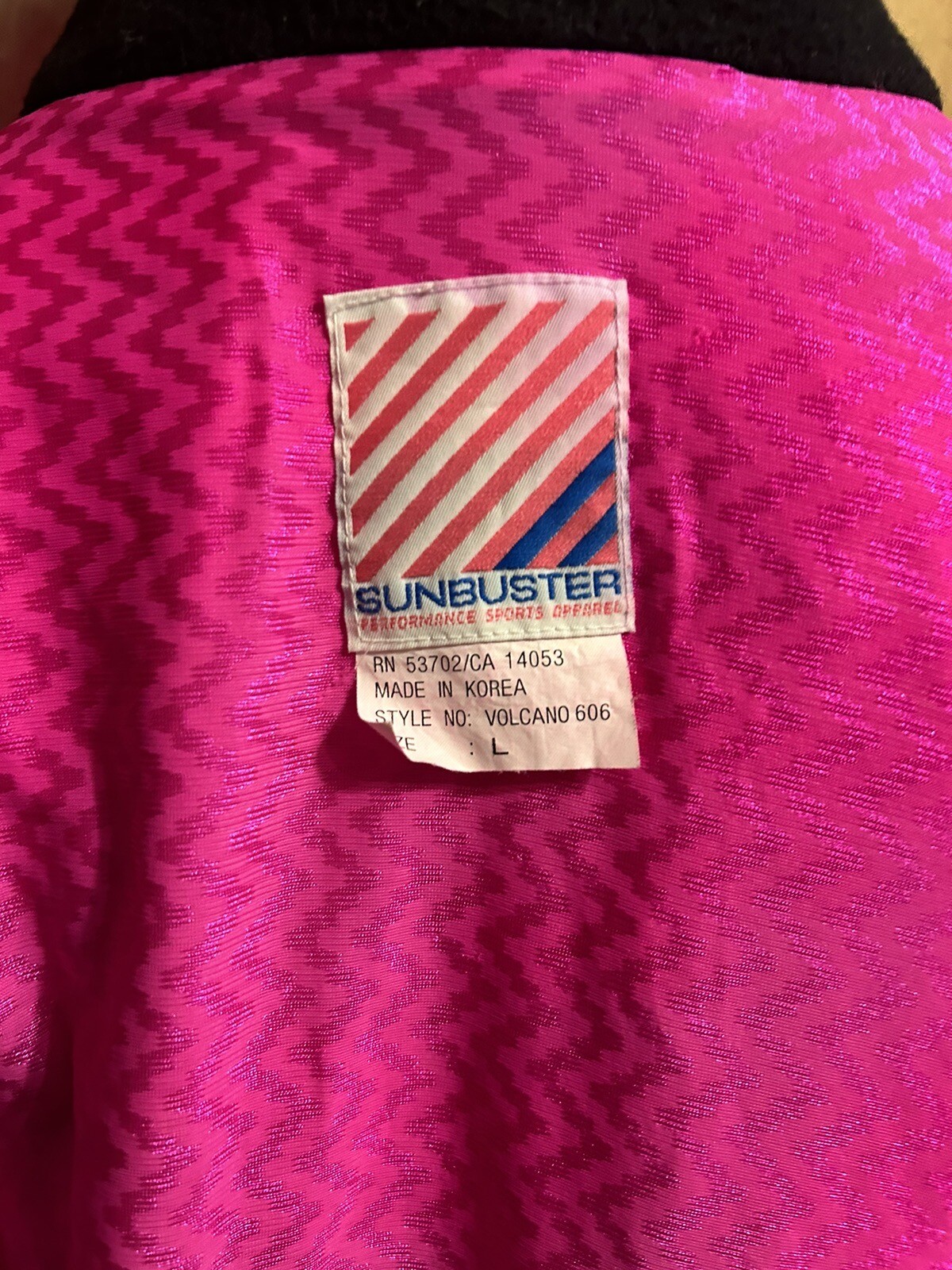 Y2k Neon Pink Jacket Colorblock Windbreaker Pullover L Sunbuster Ski Nylon 1980s