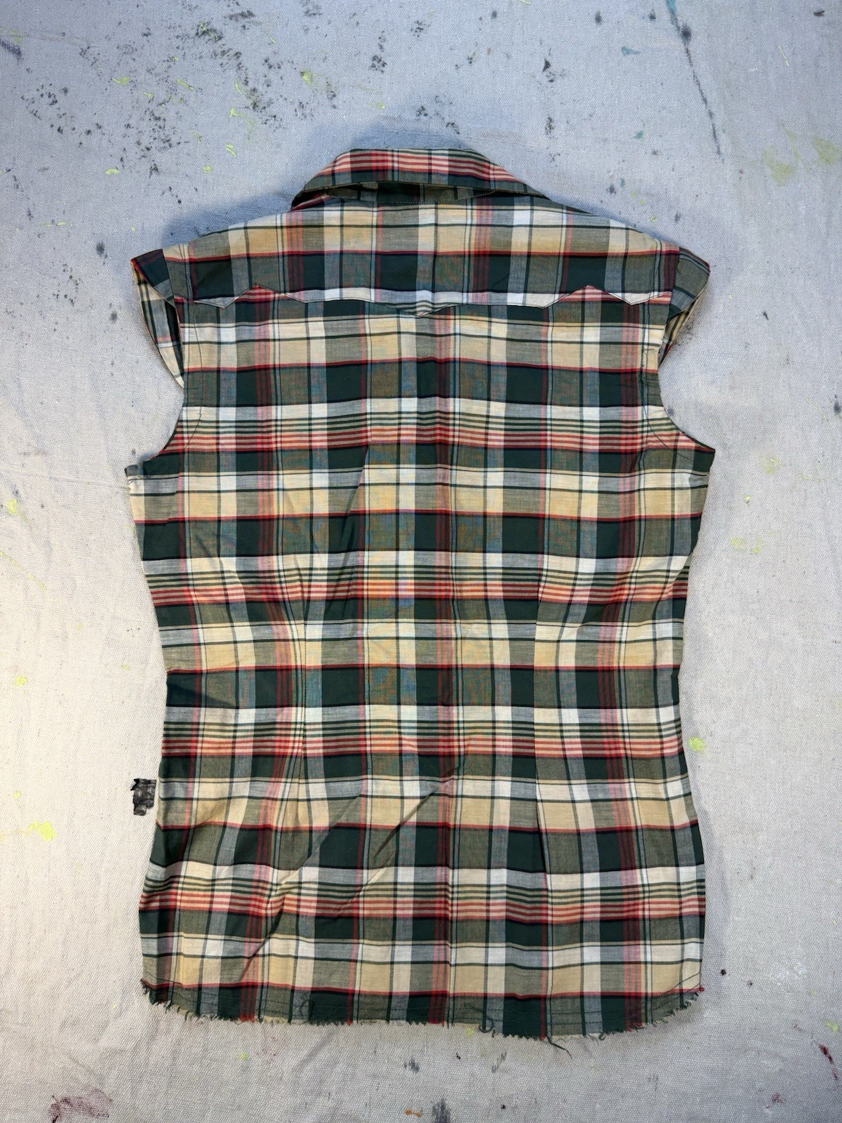 Vintage 1950s Short Horn Levi’s Western Ranch Wear Short Sleeve Plaid Top