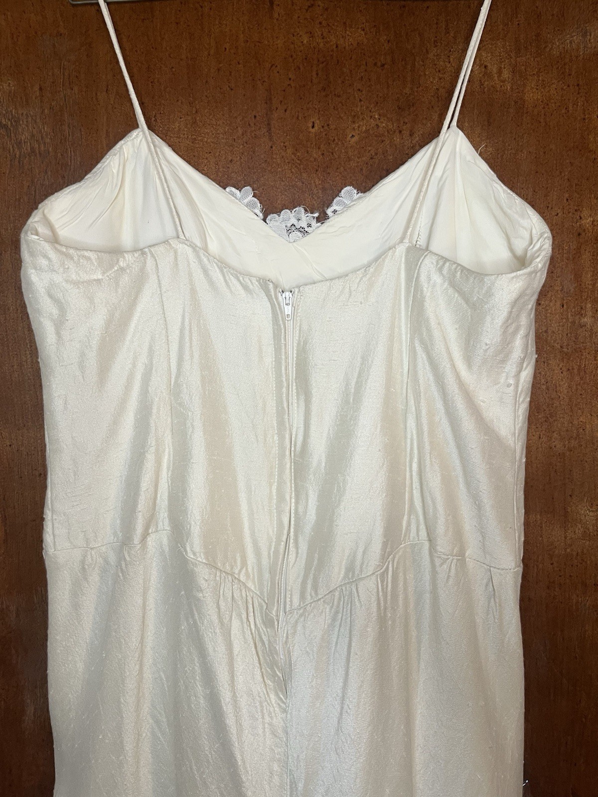 Vtg Wedding Tulip Skirt Dress Gown Beading Flower ZURCION METHOD Wiggle dress M