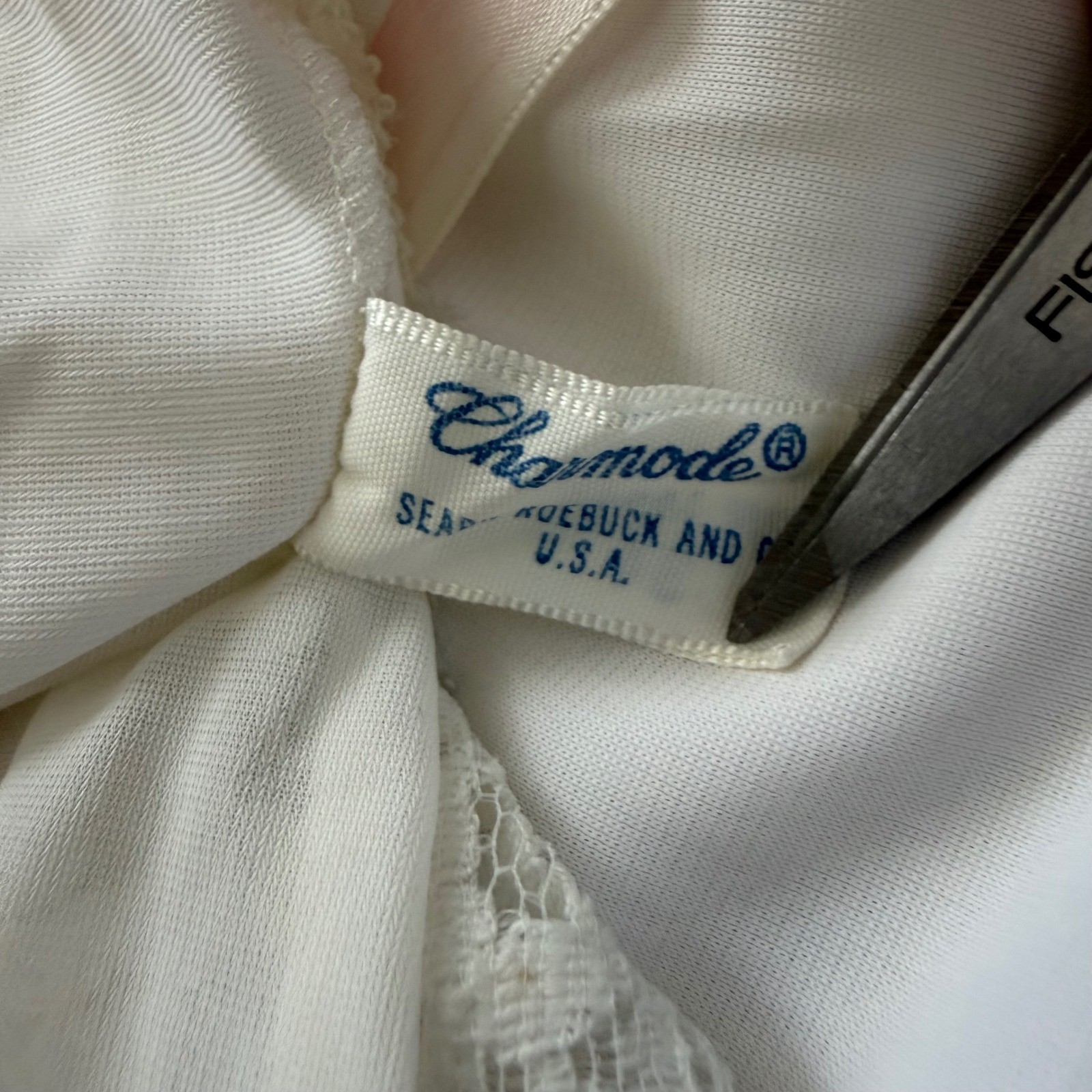 Vintage Charmode Cut Out Lace Floral Sheer Bridal Nightgown White Dress Slip 34