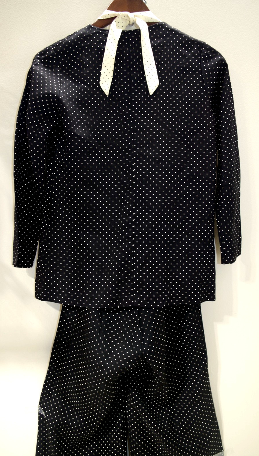 H4 True Vintage Black & Whited Painted Dots XXS Halter Jumpsuit & Jacket