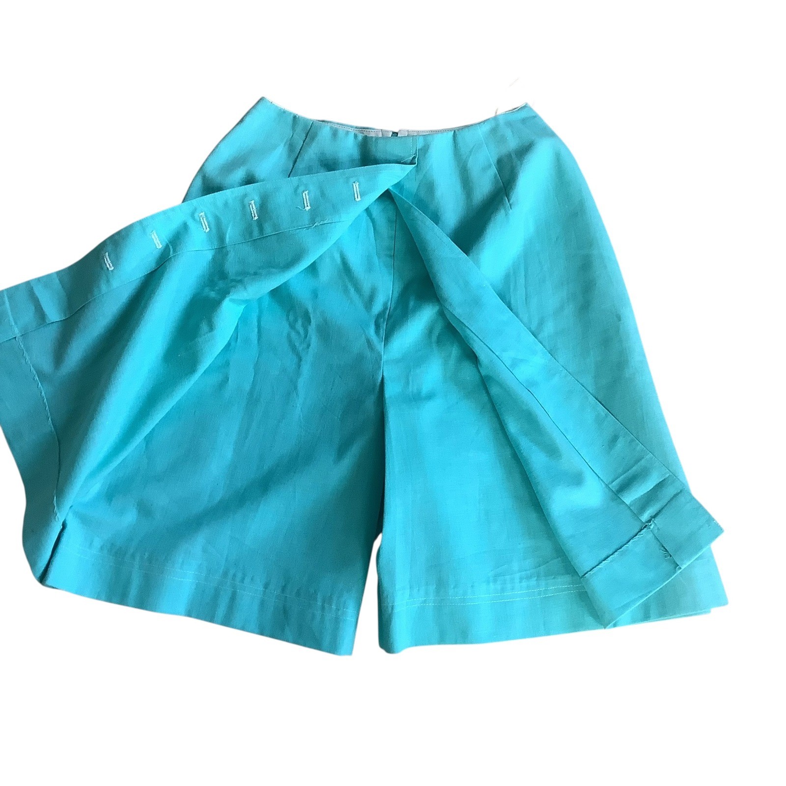 Vintage Prestige of Boston Turquoise Blue Button Front Skort ILGWU Union Tag 8