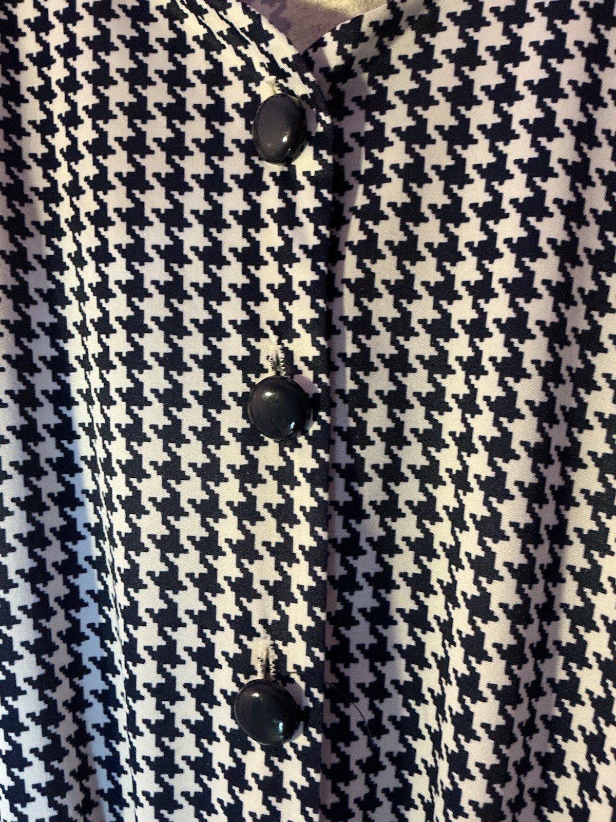 vintage peplum Women’s dress Size 8P Navy and white houndstooth Navy Skirt