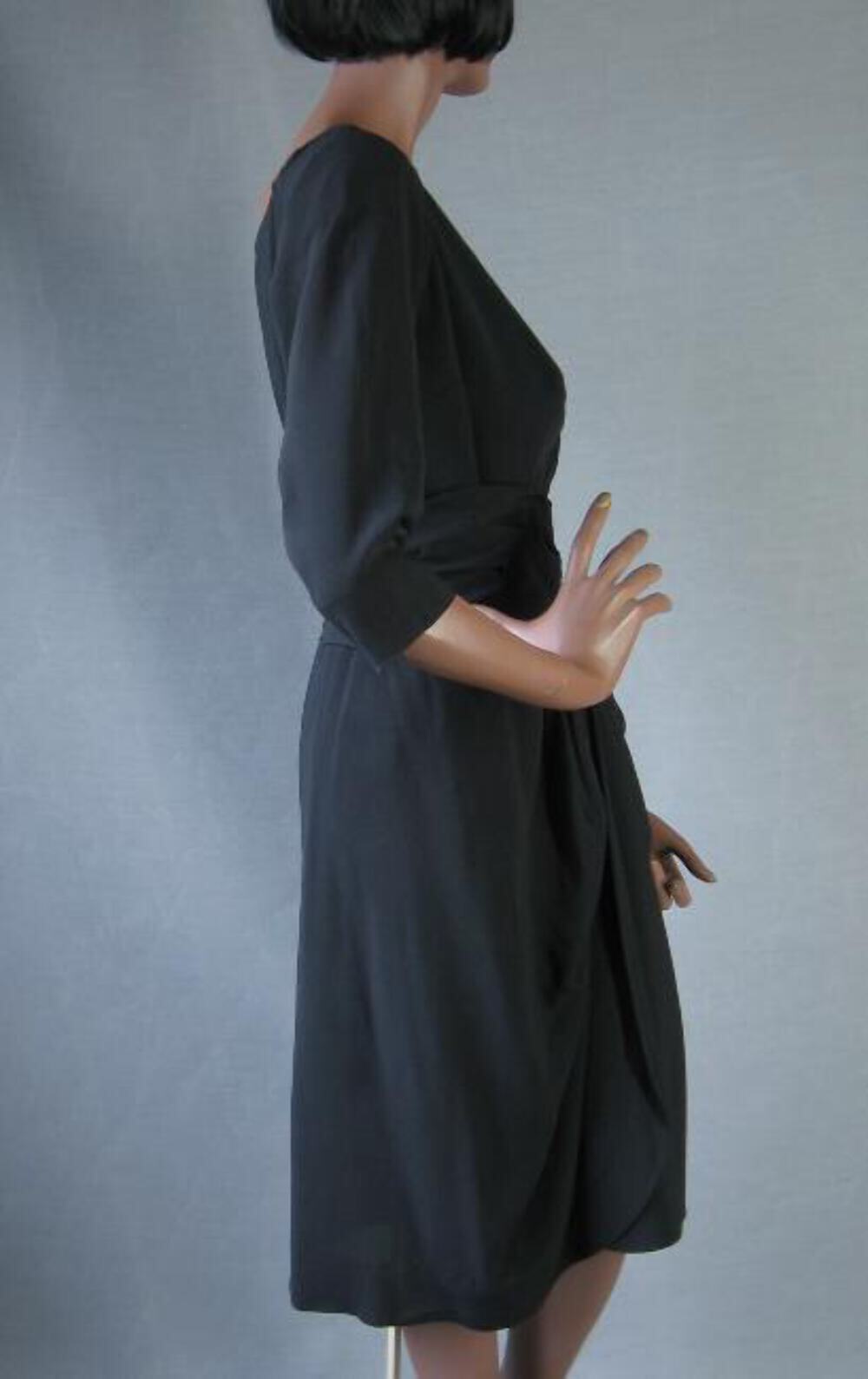 50s Bombshell Cocktail Dress Draped Vintage Revenge Dress Wiggle LBD
