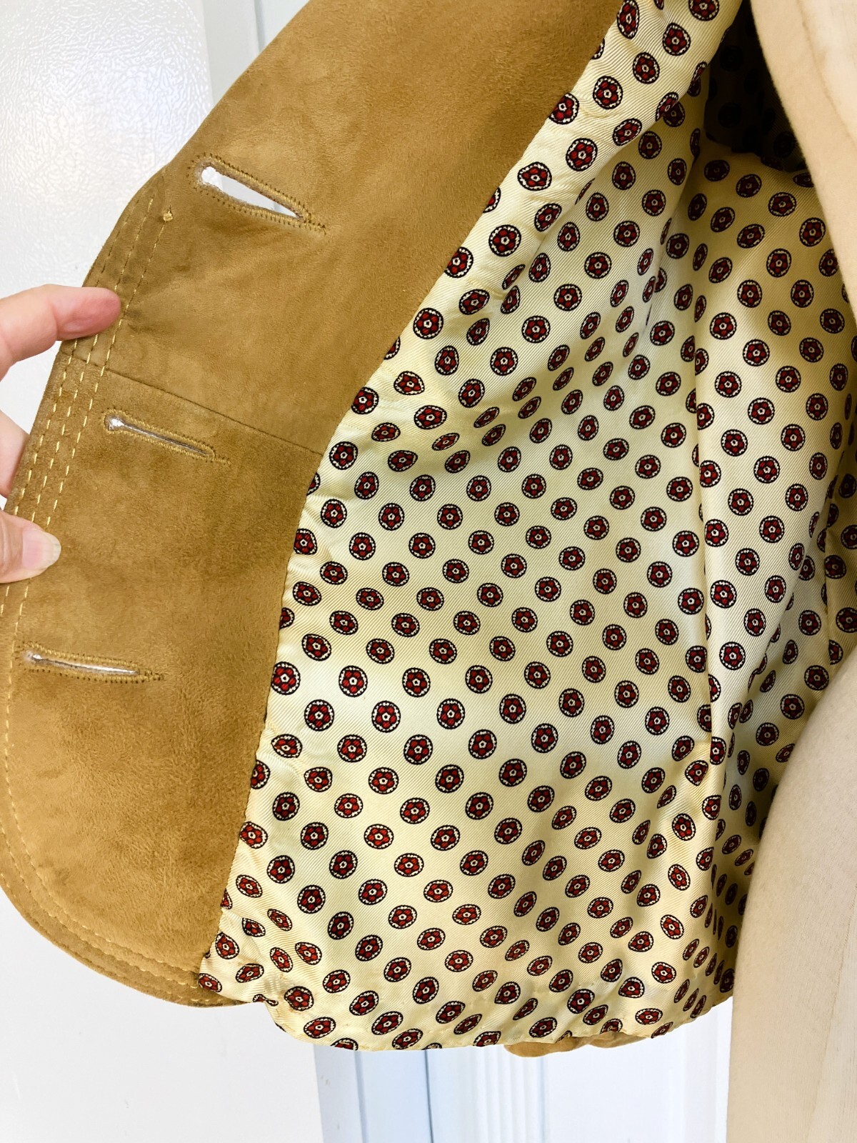 Designer 60’s Women’s Classic Calfskin Suede Lined Leather Trim Blazer Jacket M