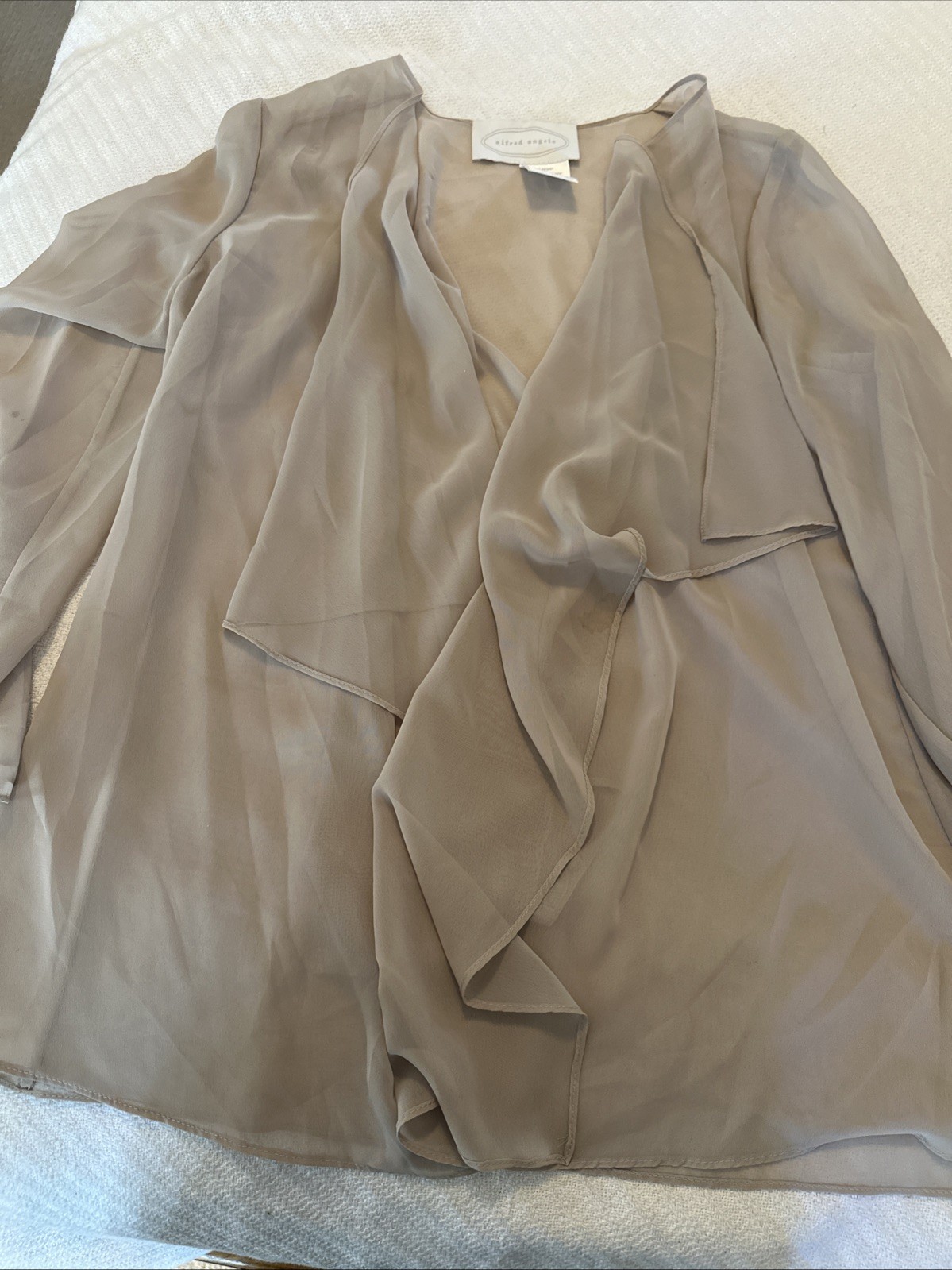 Vtg Taupe Formal Beaded Dress W/Sheer Jacket Sz 14 MOB Cruise Wedding