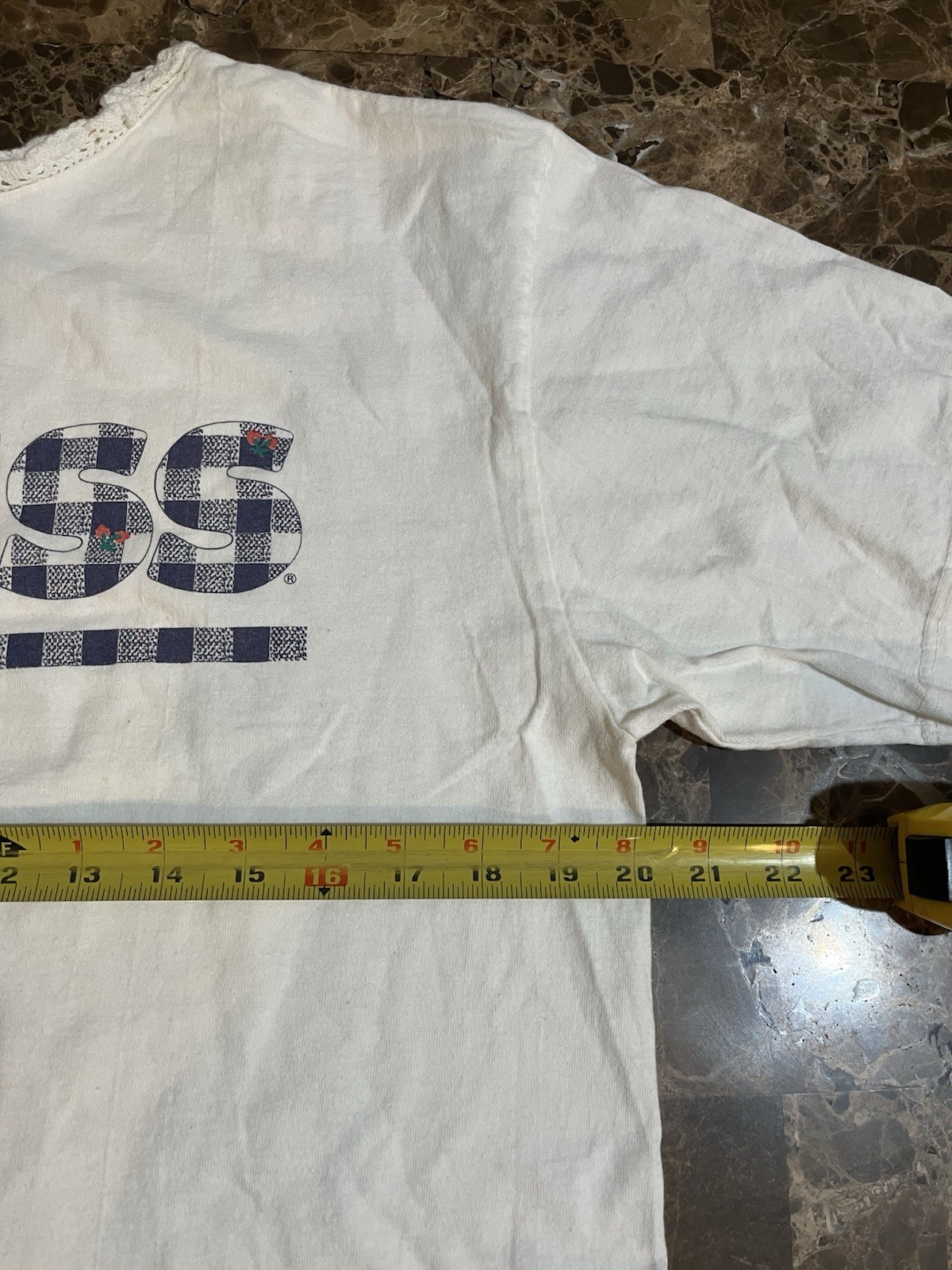 Vintage 1990 Guess by Georges Marciano T Shirt Cropped Size Small