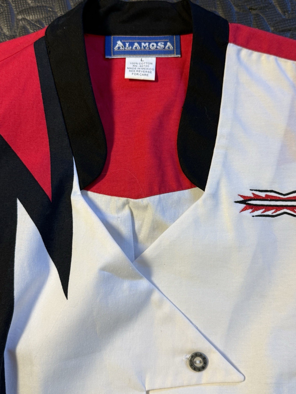 Vintage 90’s Alamosa Geometric Colorblock Vest Large Asymmetric Button Cotton
