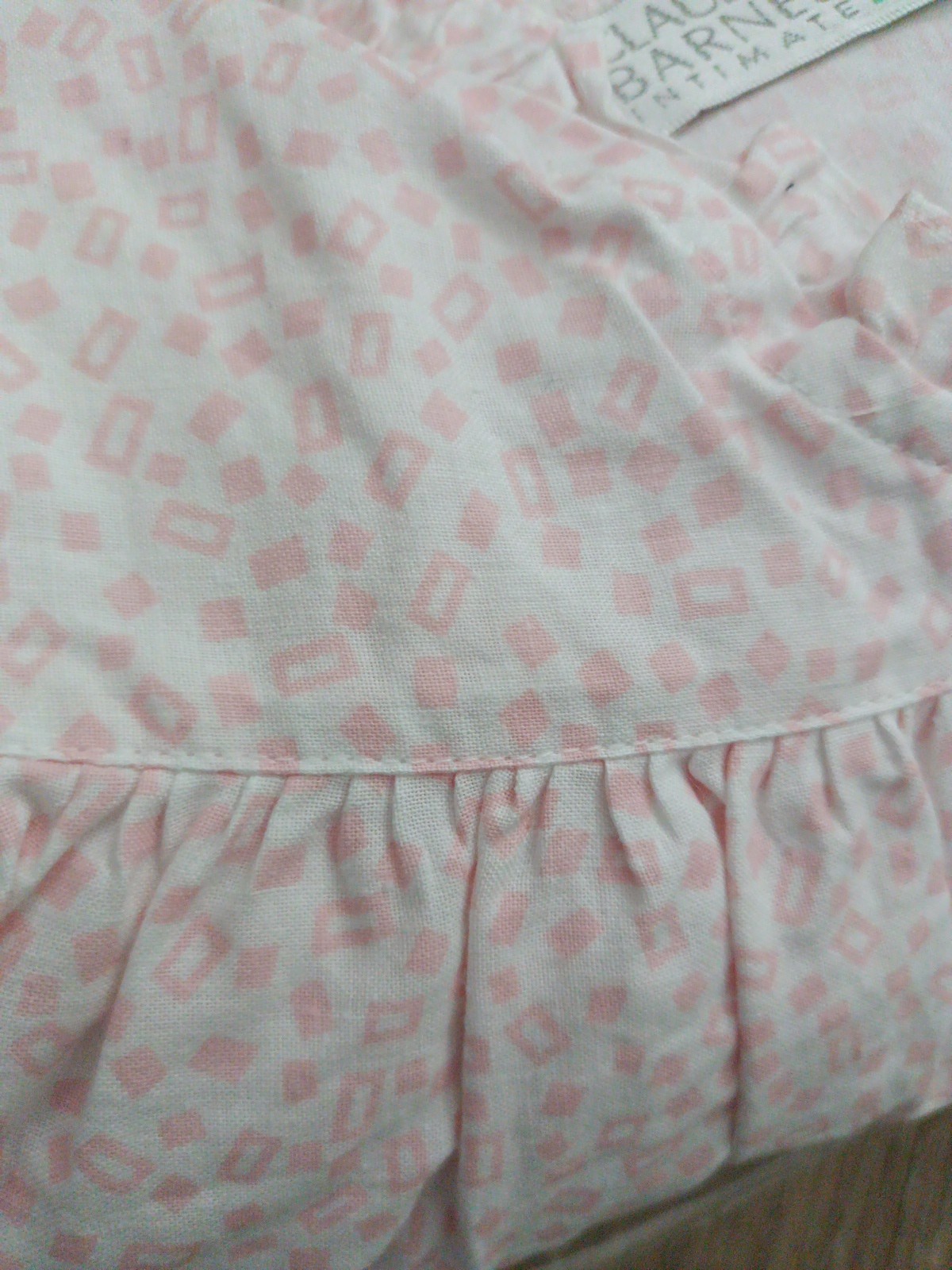 VTG 80s Claudia Barnes Intimate Long Cotton Night Gown Ruffle Hem Sz M, New Tags