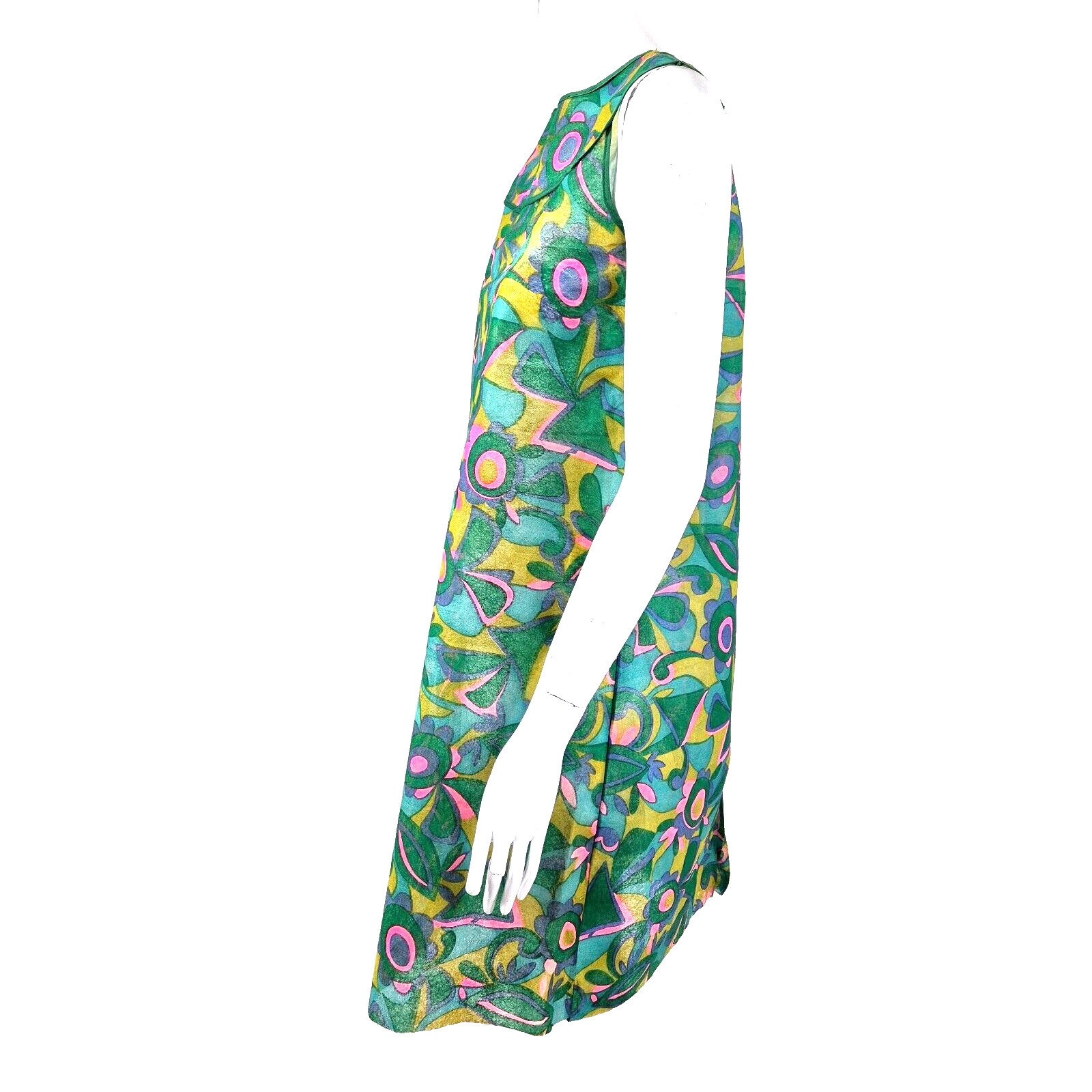Vintage Paper Dress 1960s Psychedelic Iconic Waste Basket Boutique Size 12