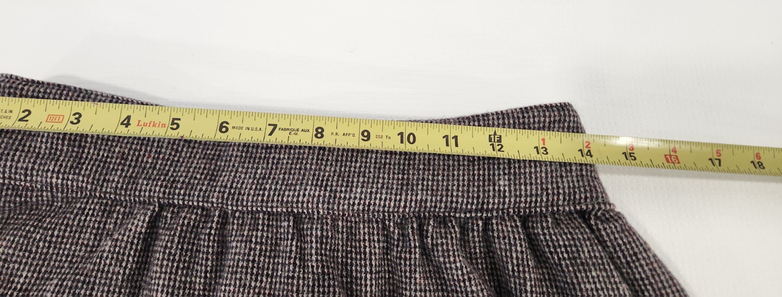 Vintage 70s Pura Lana Vergen Women Brown Skirt Tweed Midi 100% Pure New Wool