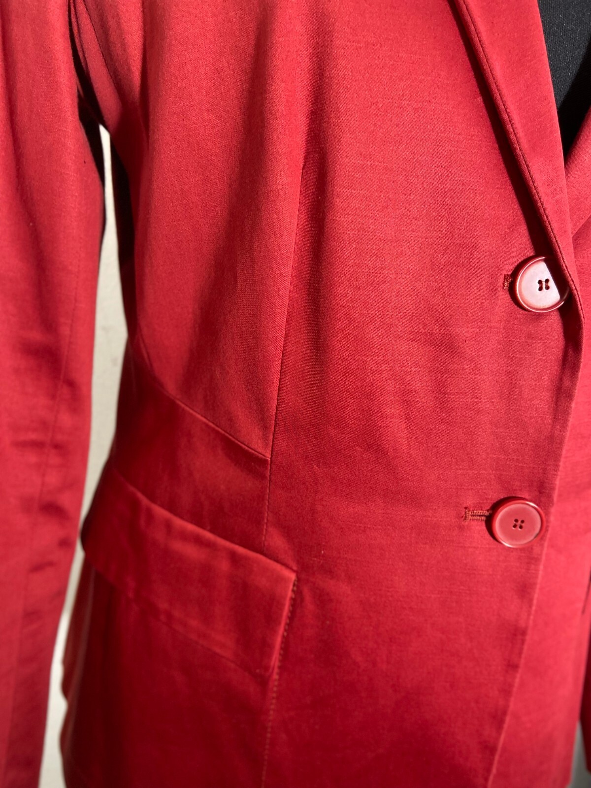 Womens Vintage 90s blazer by Max&Co | Stunning Red cotton and linen Blazer