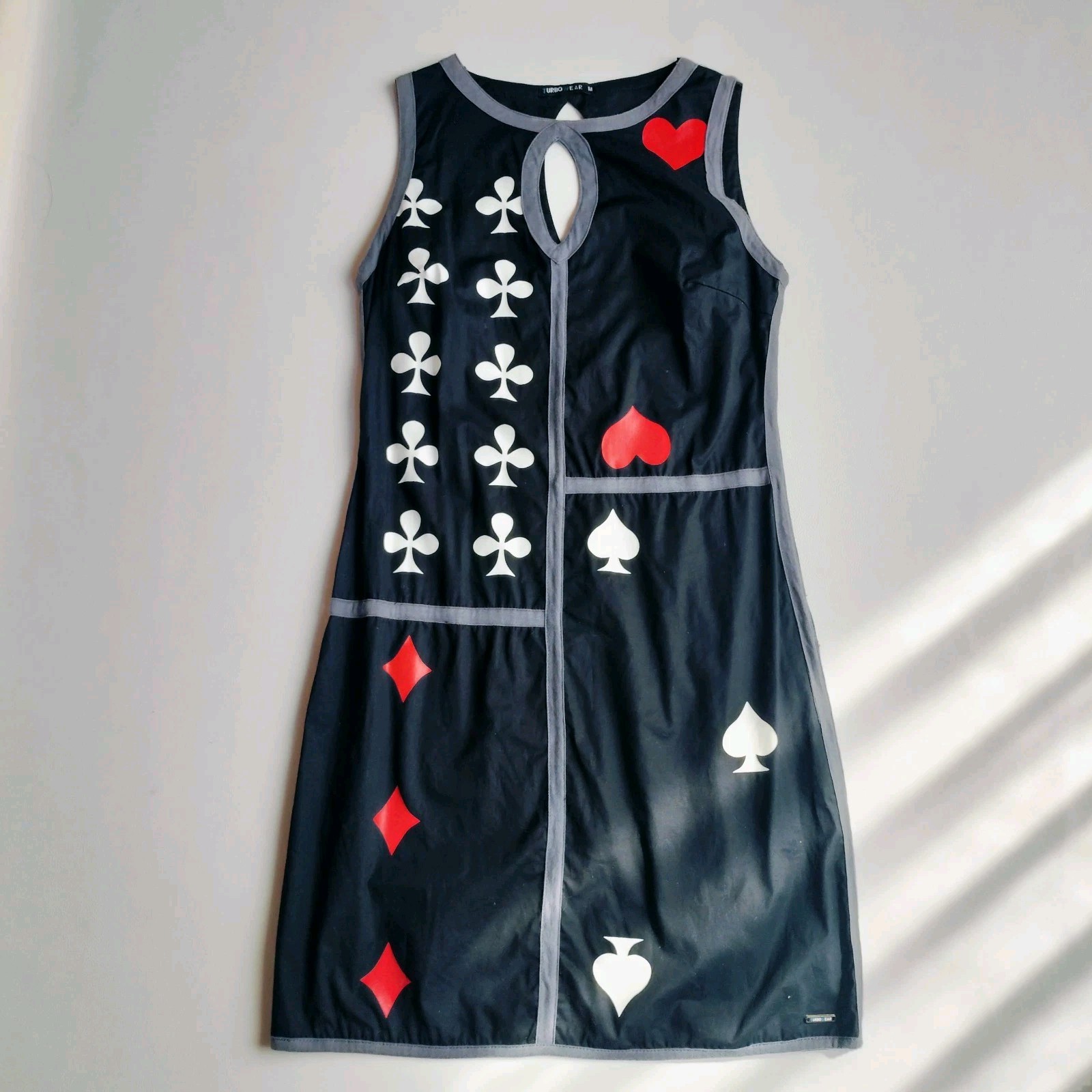 Rare Archive 90s TURBO WEAR Playing Cards Print Dress Vintage Japanese Y2K