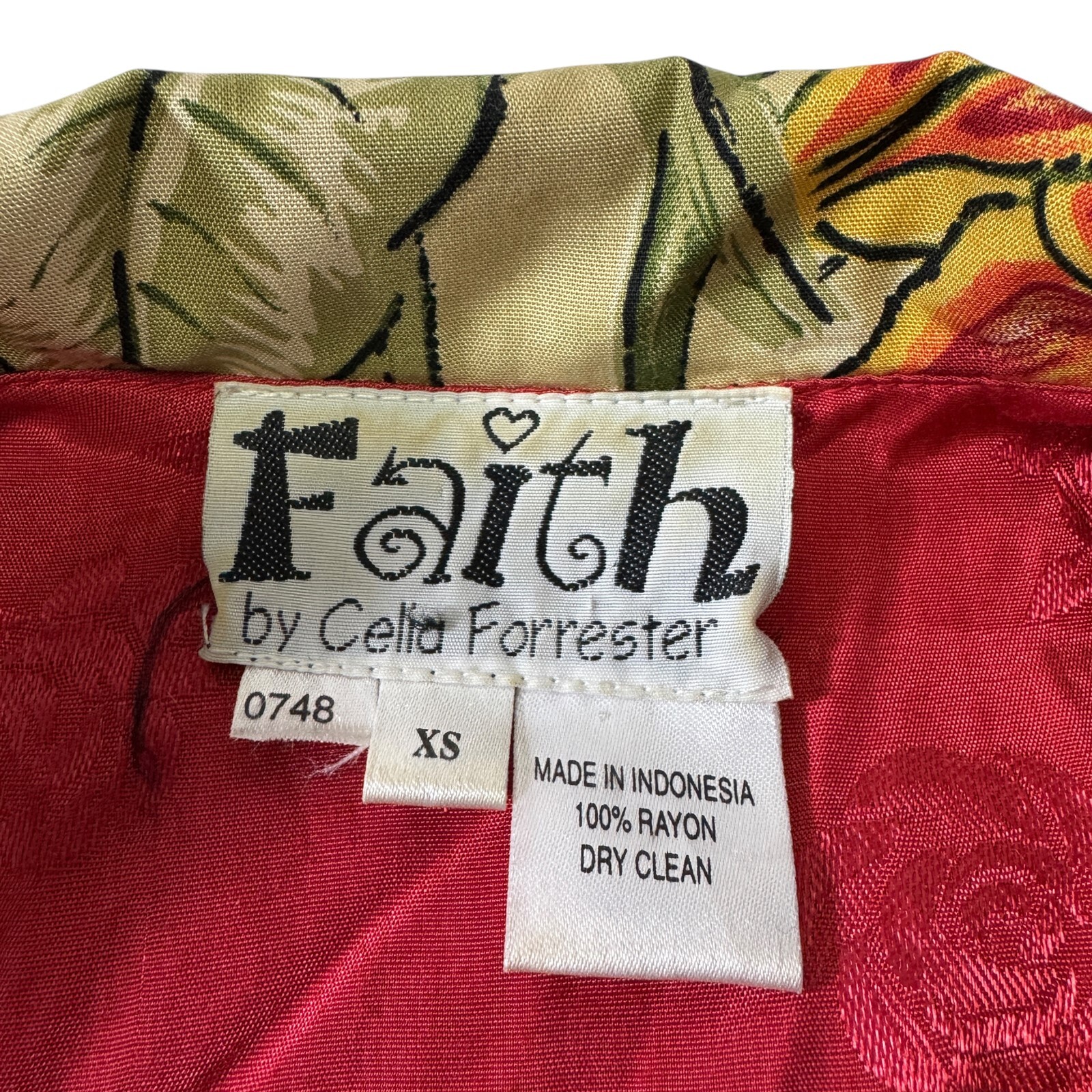 Faith by Celia Forrester Jacket & Pants Size XS & M Vintage 1990s Boho Hippy Art